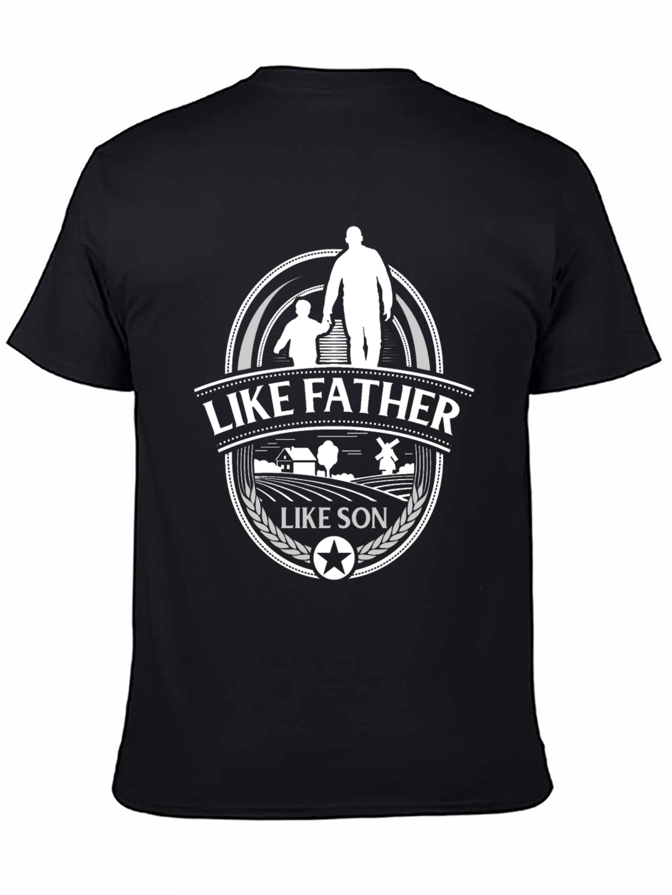 Like Father Like Son Graphic T-Shirt - Black