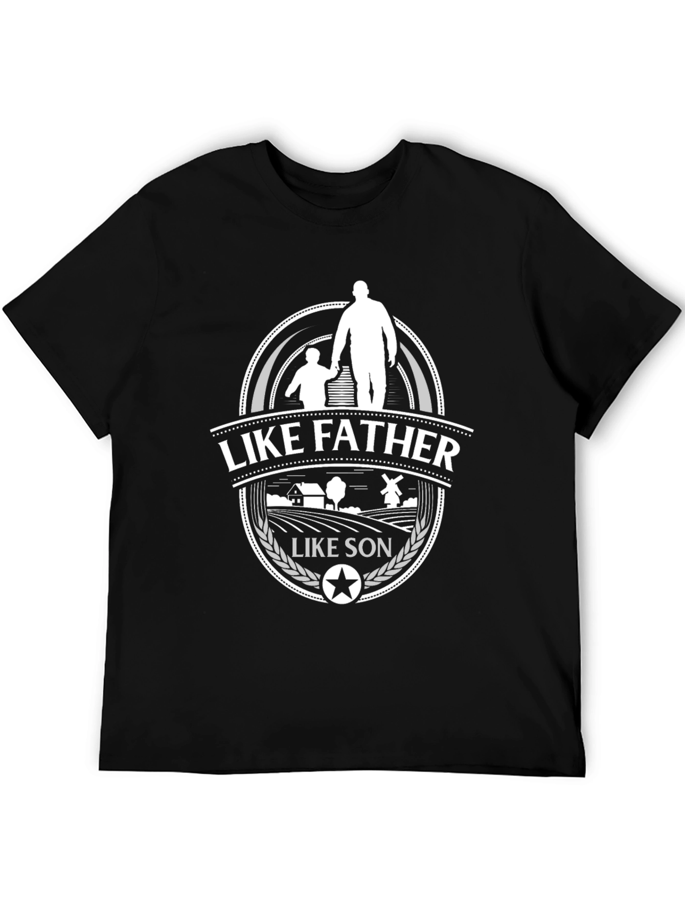Like Father Like Son Graphic T-Shirt - Black
