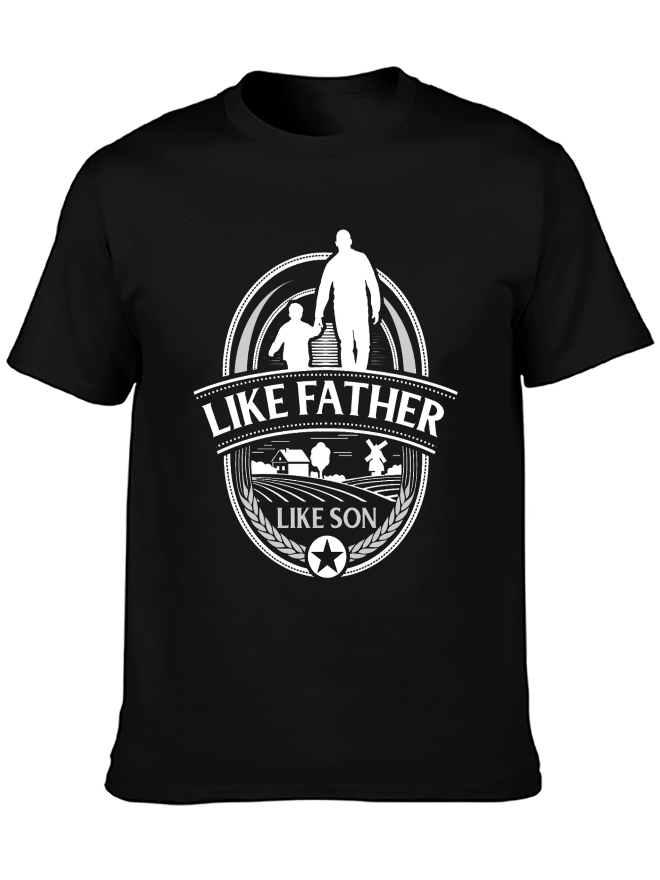 Like Father Like Son Graphic T-Shirt - Black