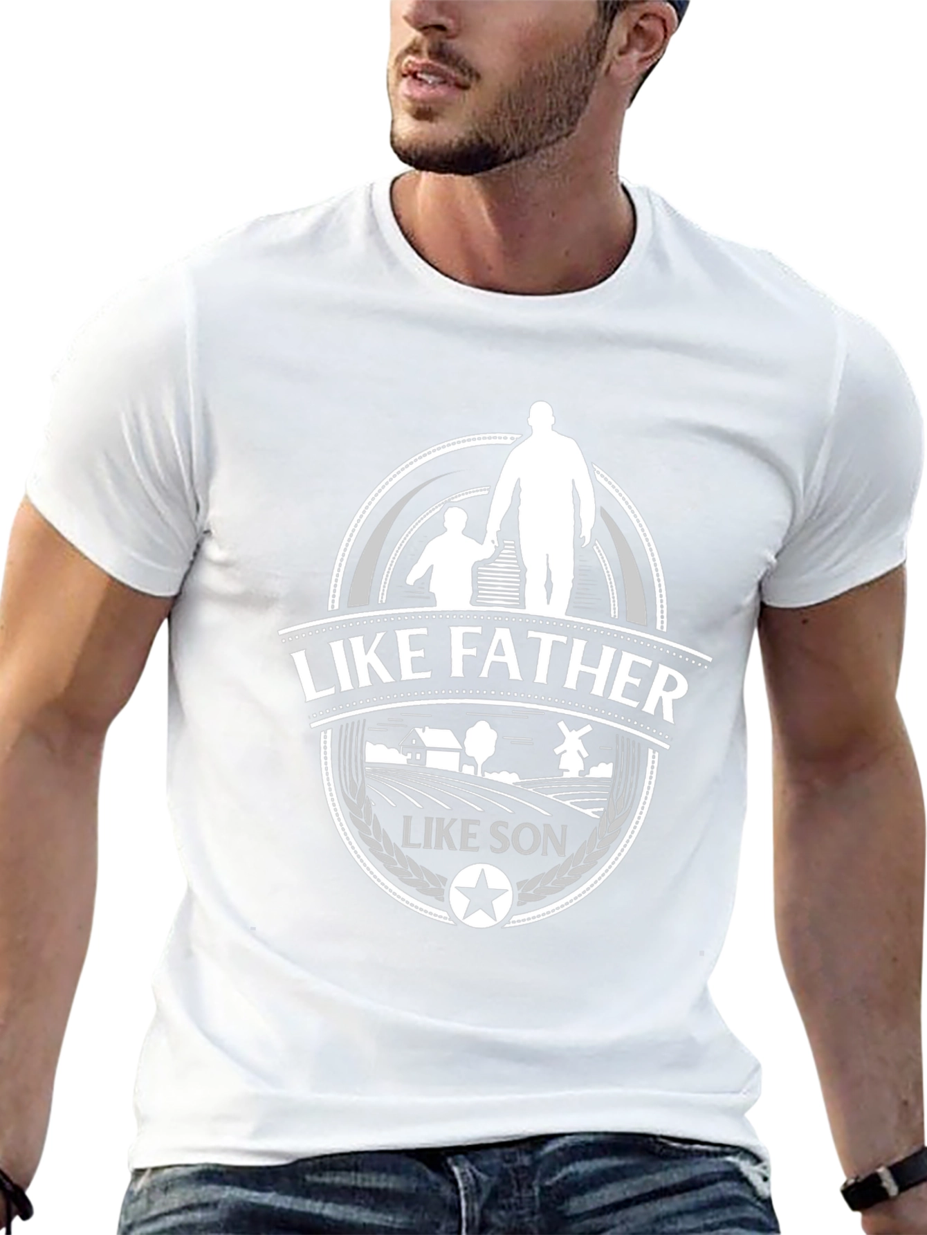 Like Father Like Son Graphic T-Shirt - Black