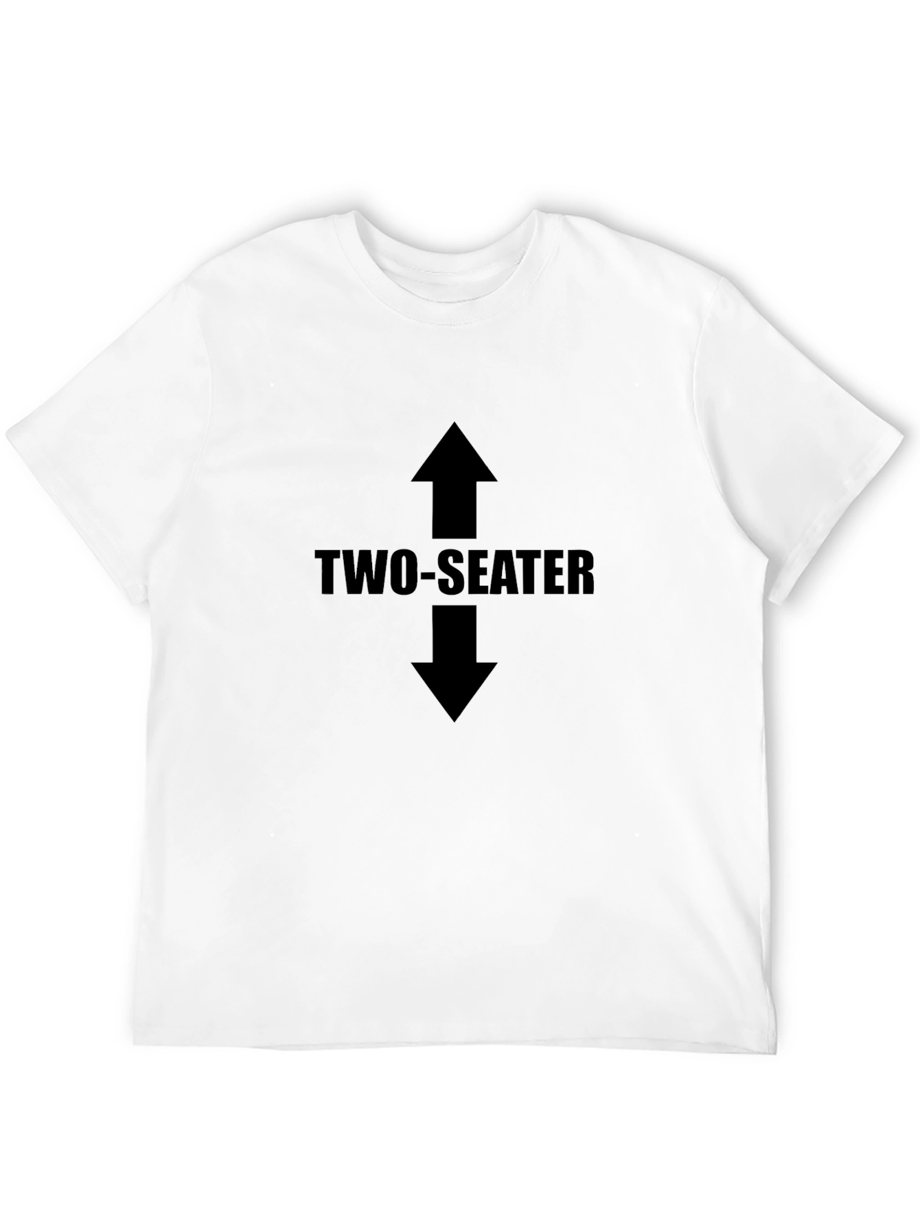 Two-Seater Graphic Tee - Black Cotton Crew Neck