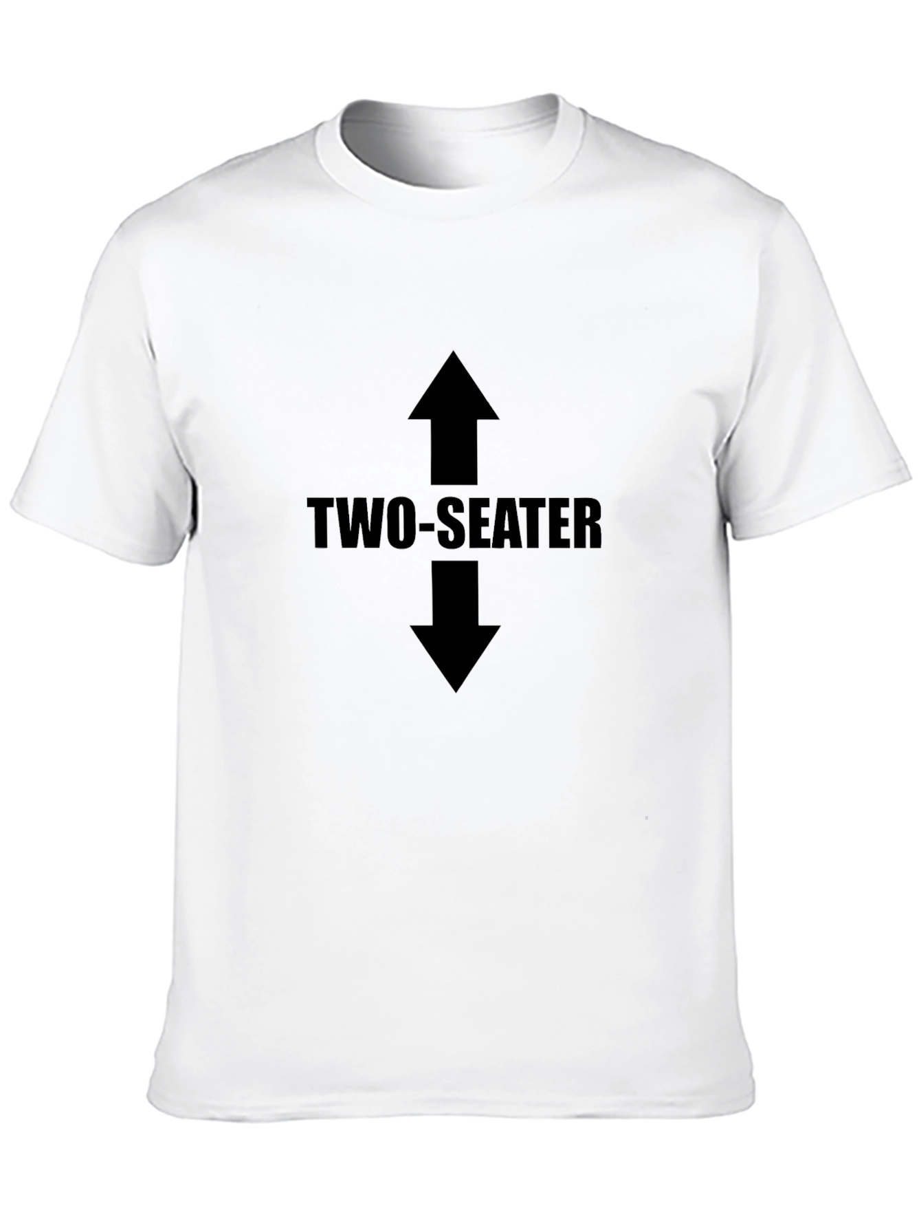 Two-Seater Graphic Tee - Black Cotton Crew Neck
