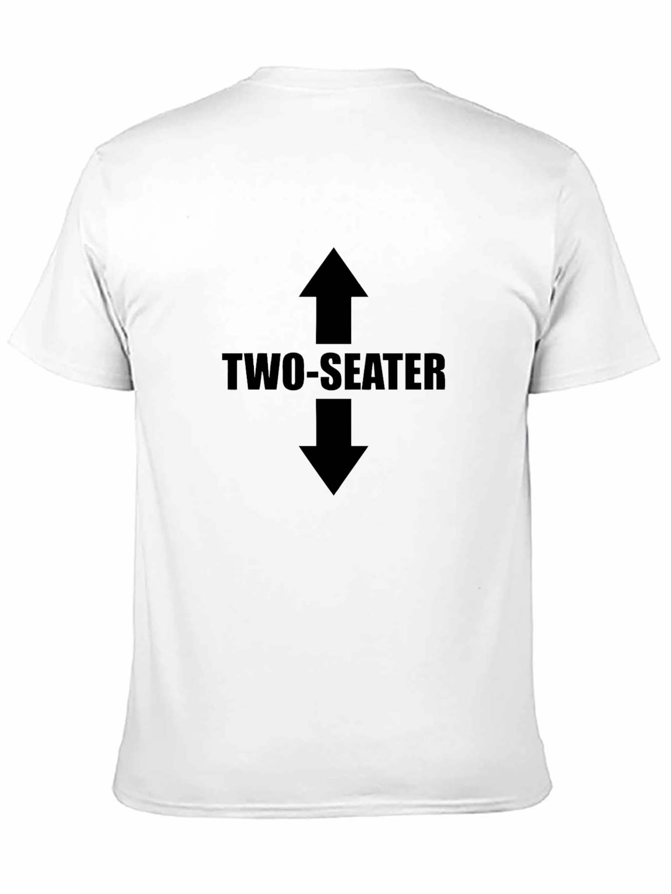 Two-Seater Graphic Tee - Black Cotton Crew Neck