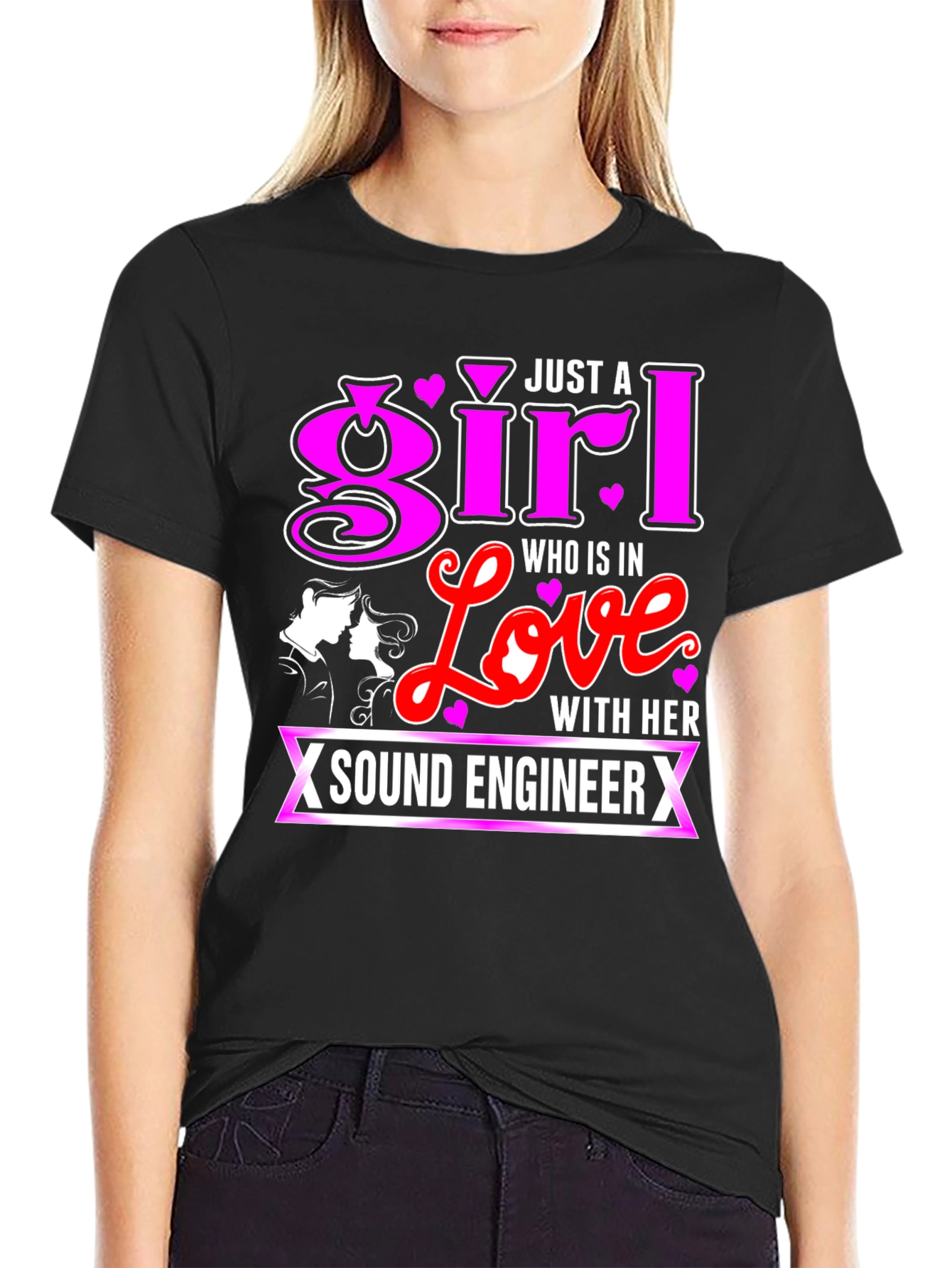 Sound Engineers Girl Black T-Shirt