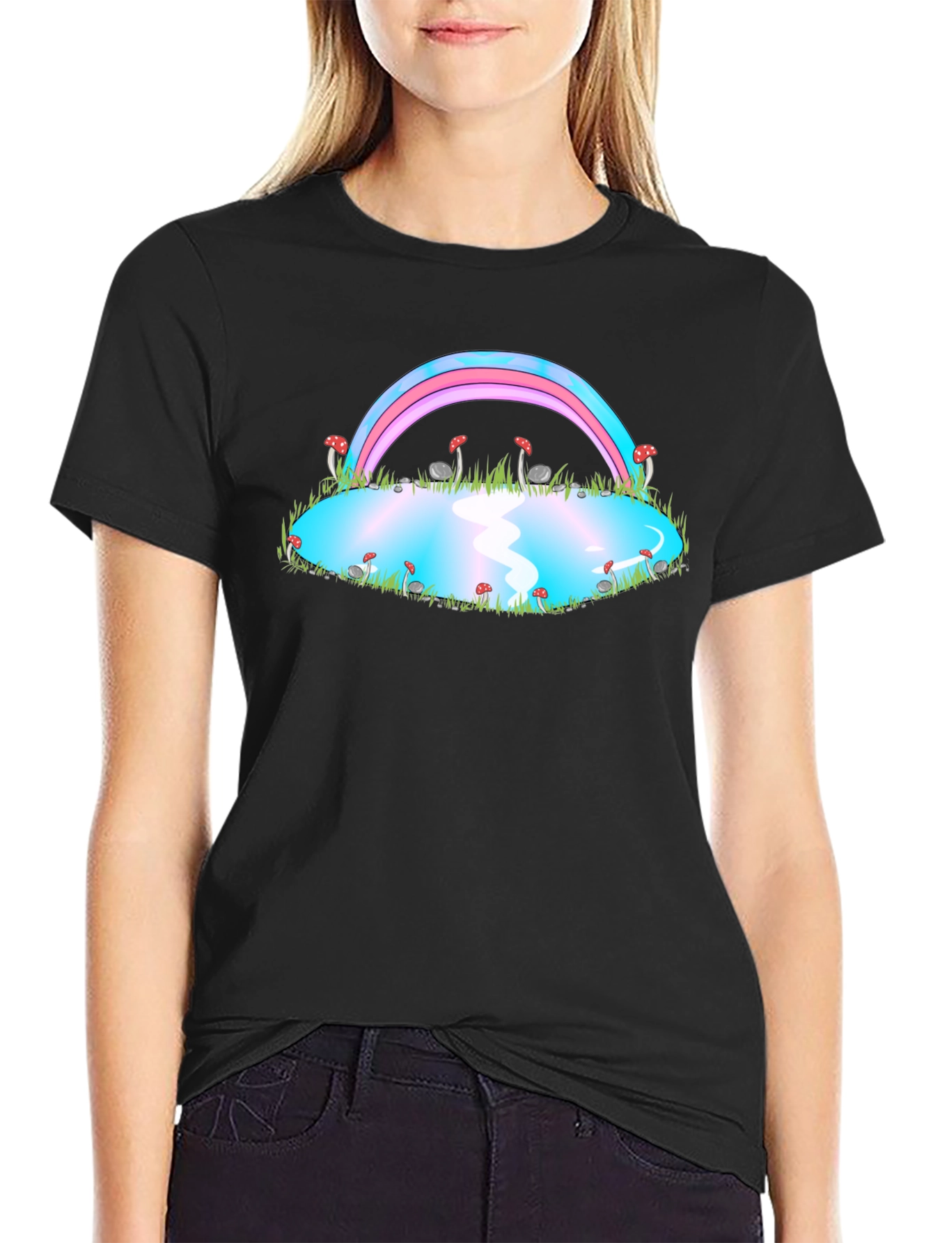 Trans Pride Rainbow Mushroom Pond T-Shirt