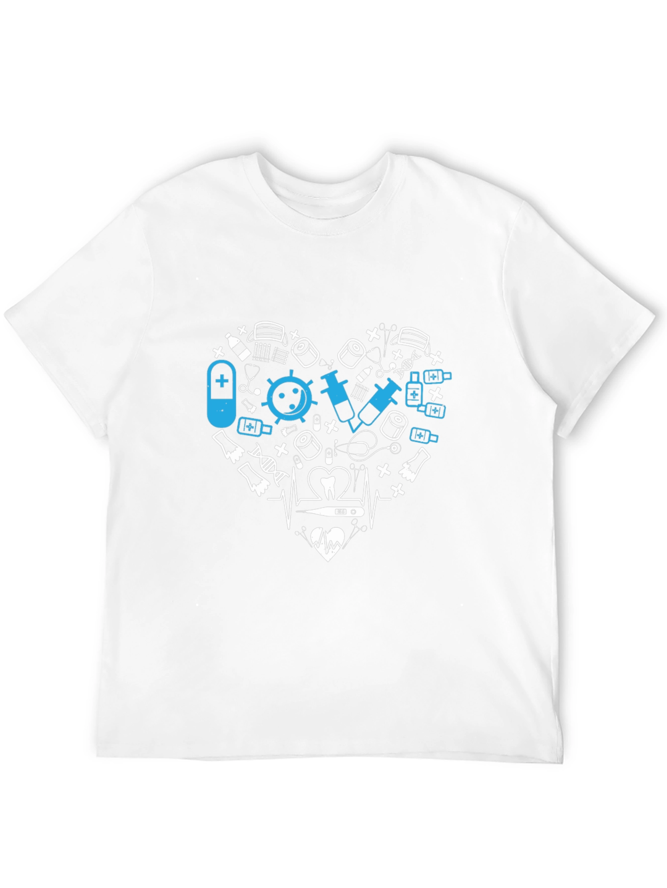 Medical Heartbeat Graphic T-Shirt - Black