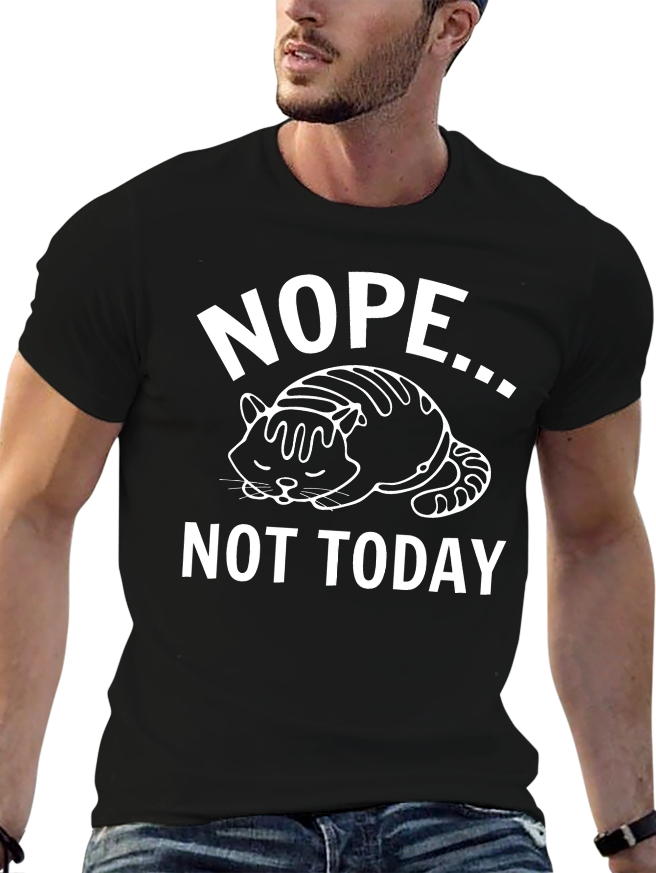 Nope Not Today Graphic T-Shirt - Black Cotton Tee