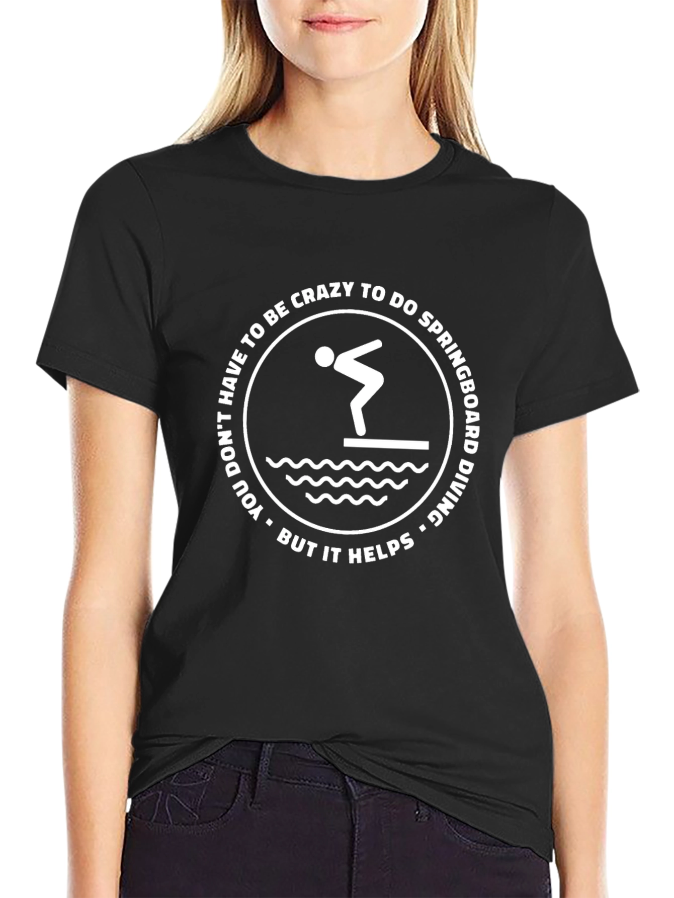 Crazy Springboard Diving Graphic T-Shirt