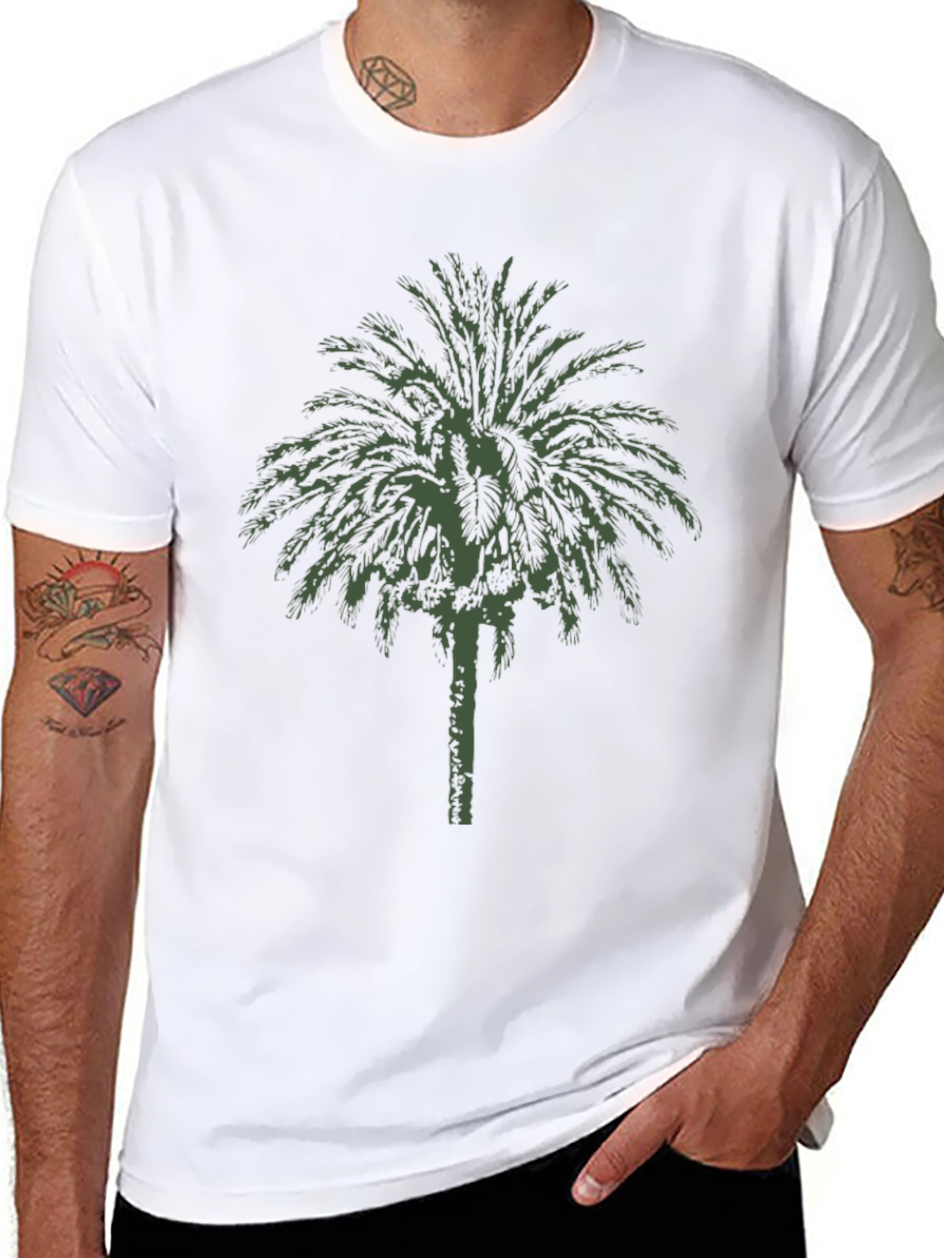 Palm Tree Graphic Black T-Shirt
