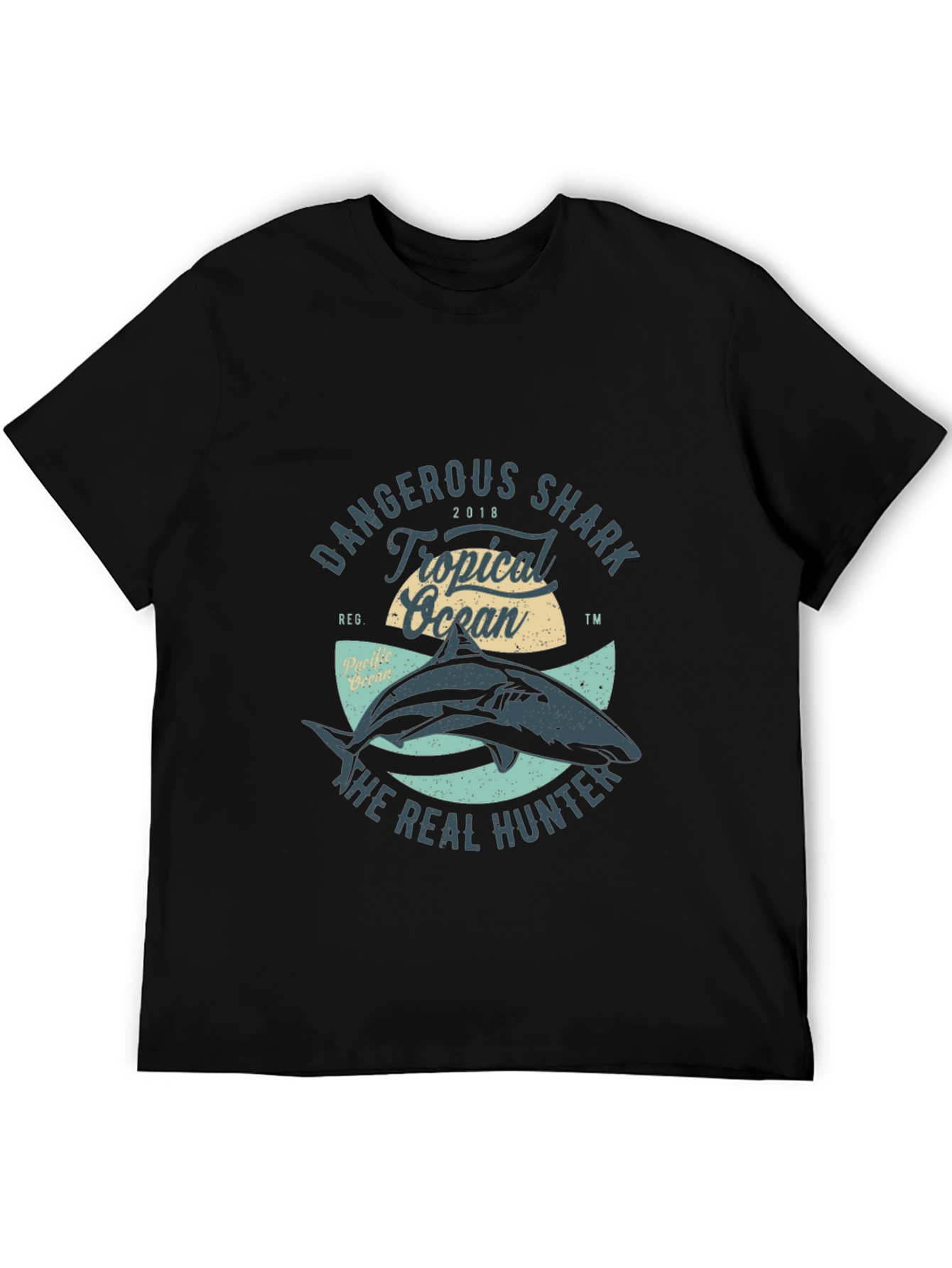 Dangerous Shark Tropical Ocean Graphic Tee