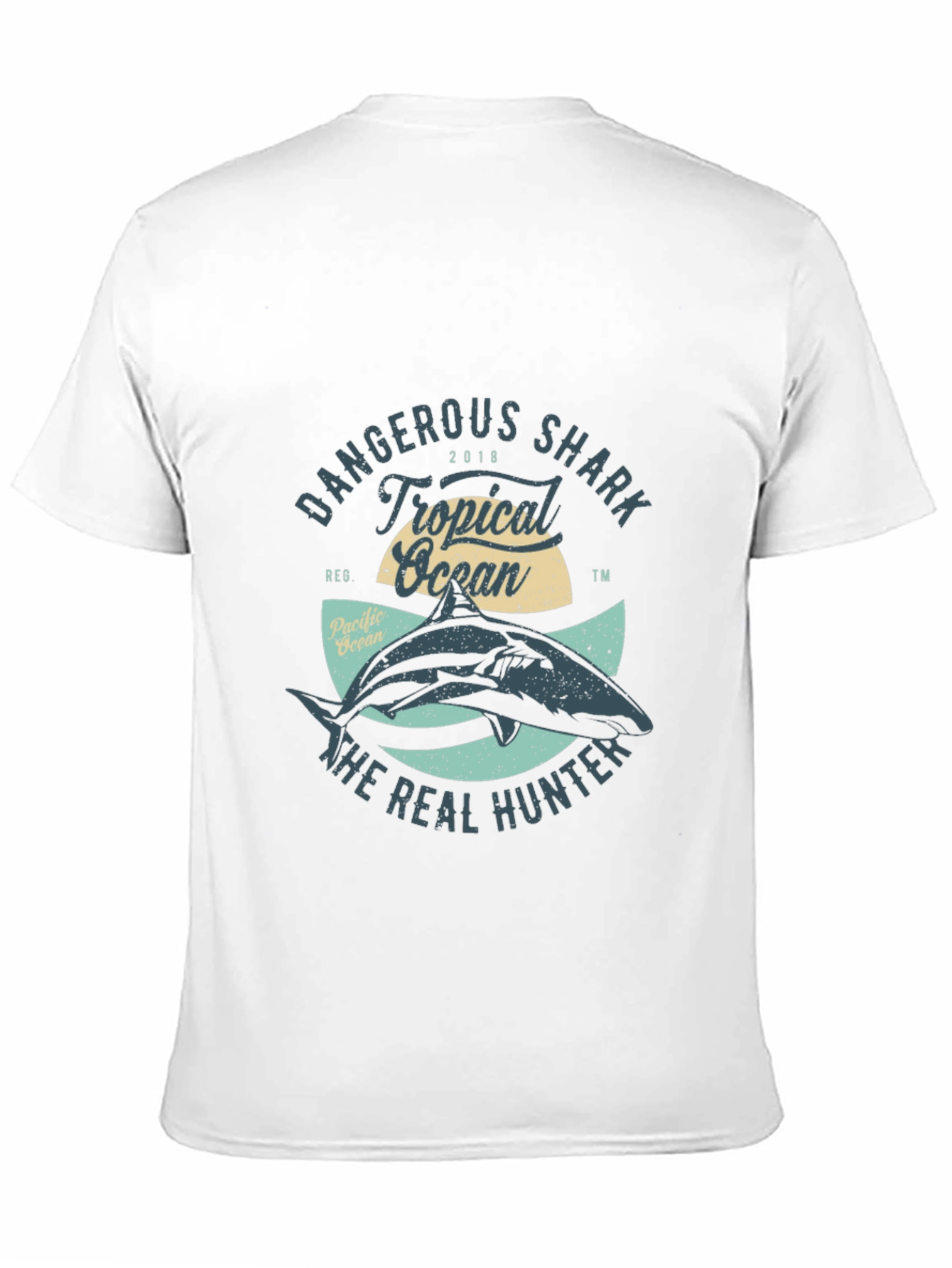 Dangerous Shark Tropical Ocean Graphic Tee