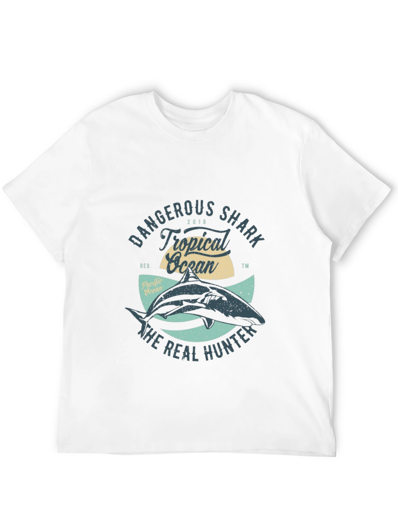 Dangerous Shark Tropical Ocean Graphic Tee
