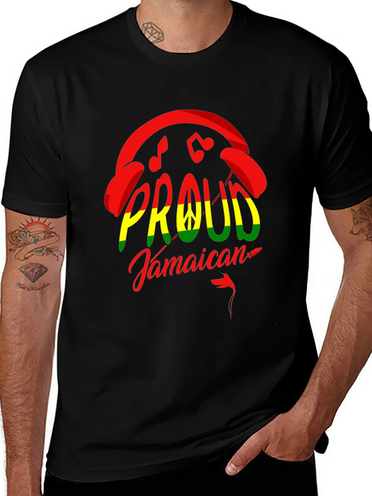 Proud Jamaican T-Shirt - Rasta Colors Music Lover Tee