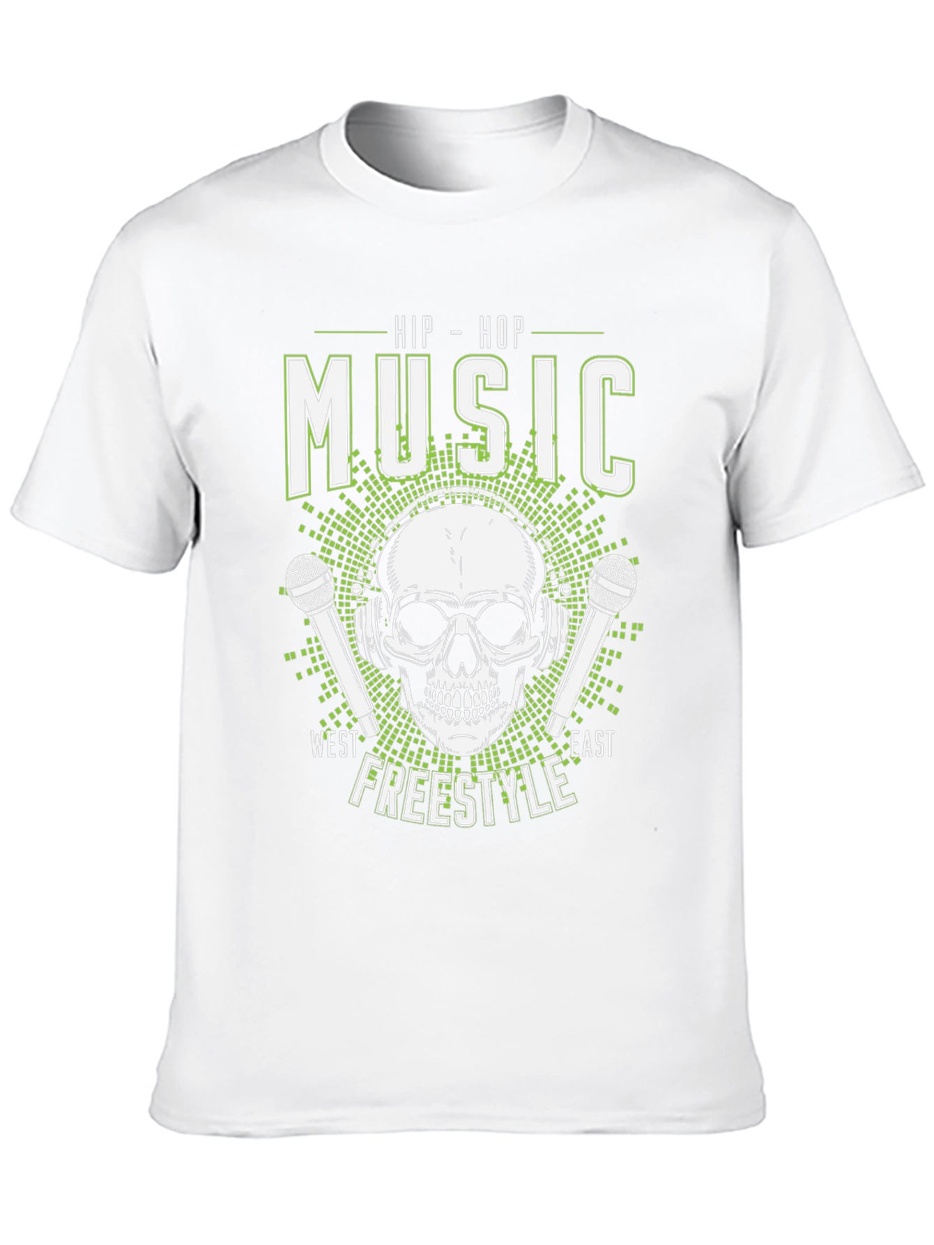 Hip Hop Music Skull T-Shirt - Freestyle West East