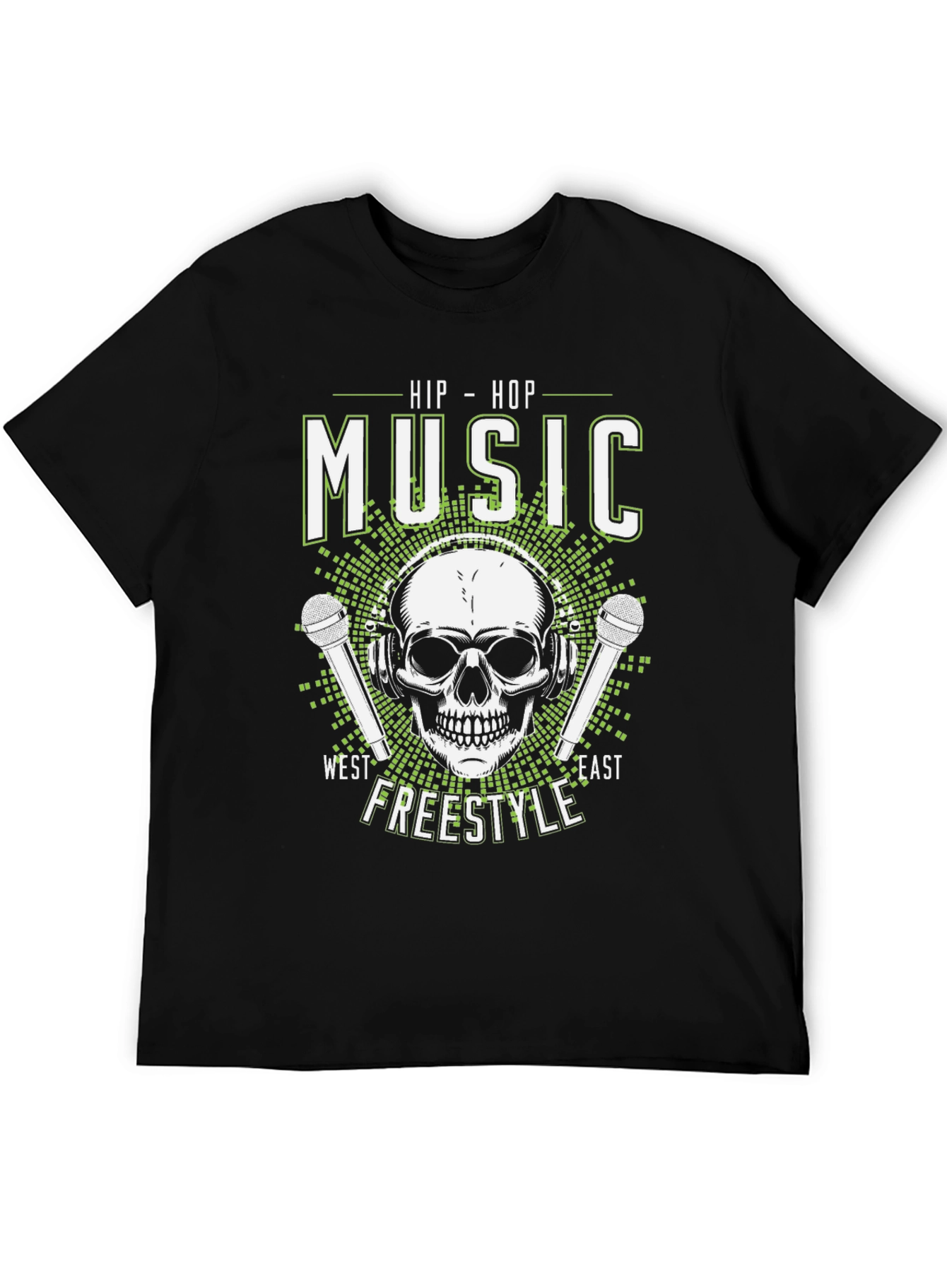 Hip Hop Music Skull T-Shirt - Freestyle West East