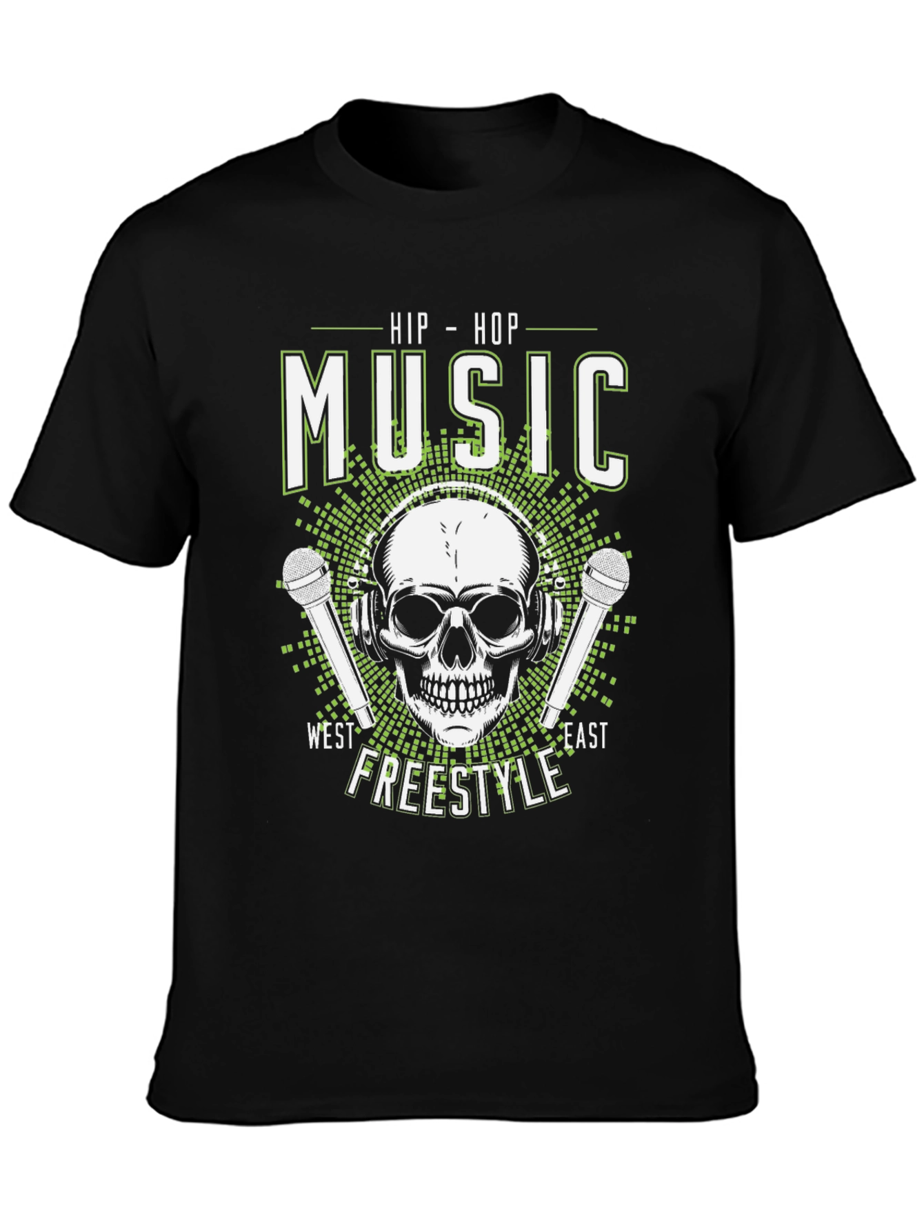 Hip Hop Music Skull T-Shirt - Freestyle West East