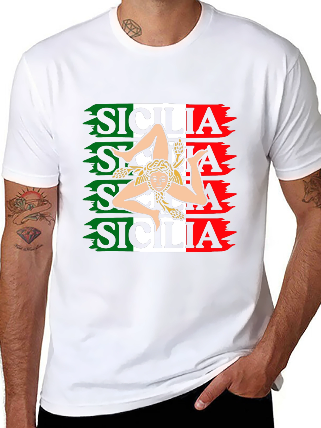 Sicilia Italian Flag T-Shirt