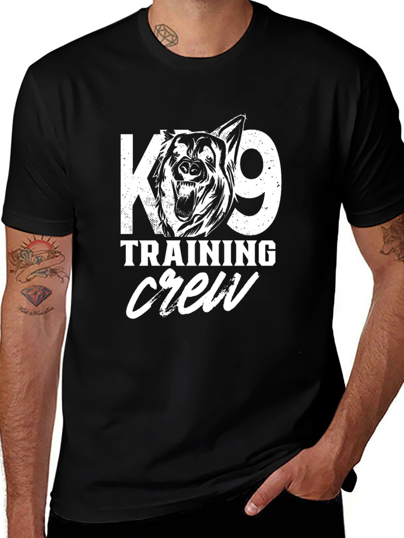 K9 Training Crew Black Graphic Tee