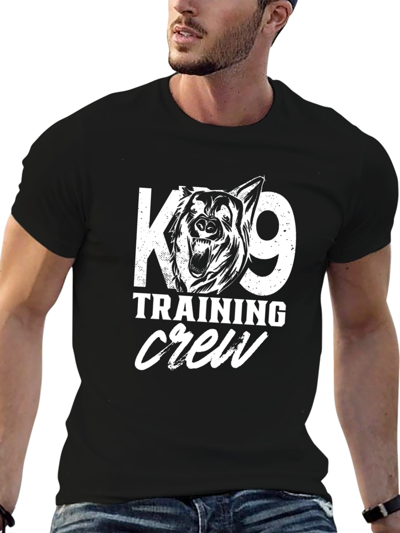 K9 Training Crew Black Graphic Tee