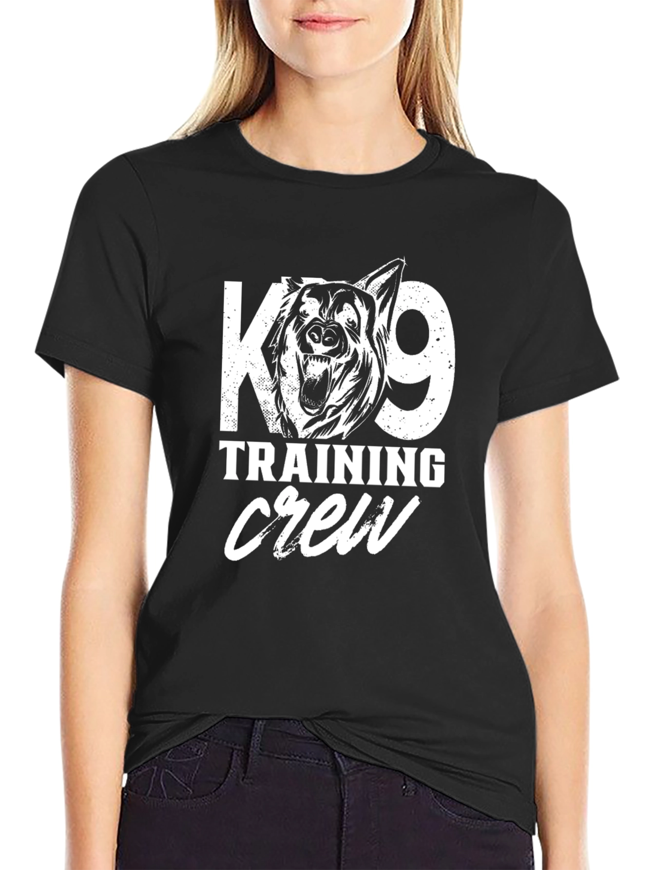 K9 Training Crew Black Graphic Tee