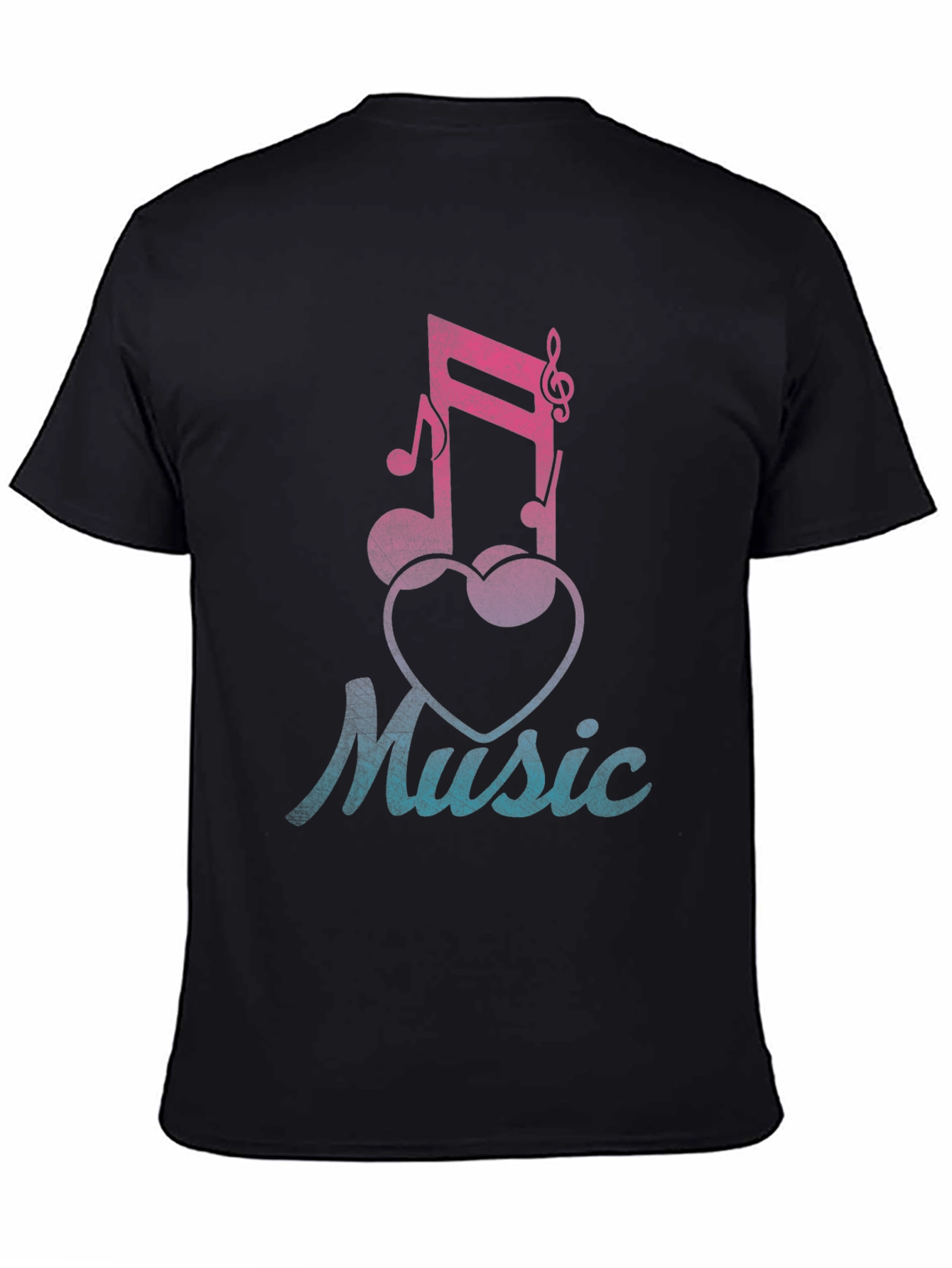 Music Lover T-Shirt - Notes & Heart Graphic Tee