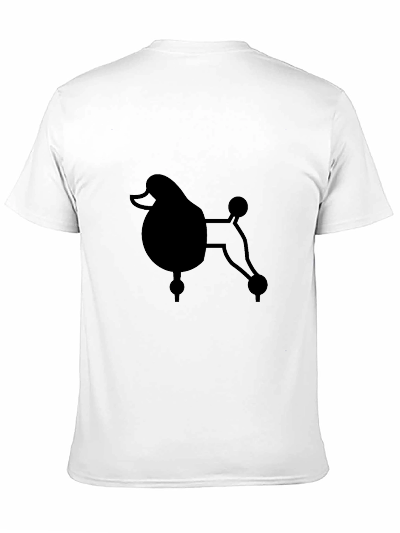 Poodle Graphic Print Black Crew Neck T-Shirt