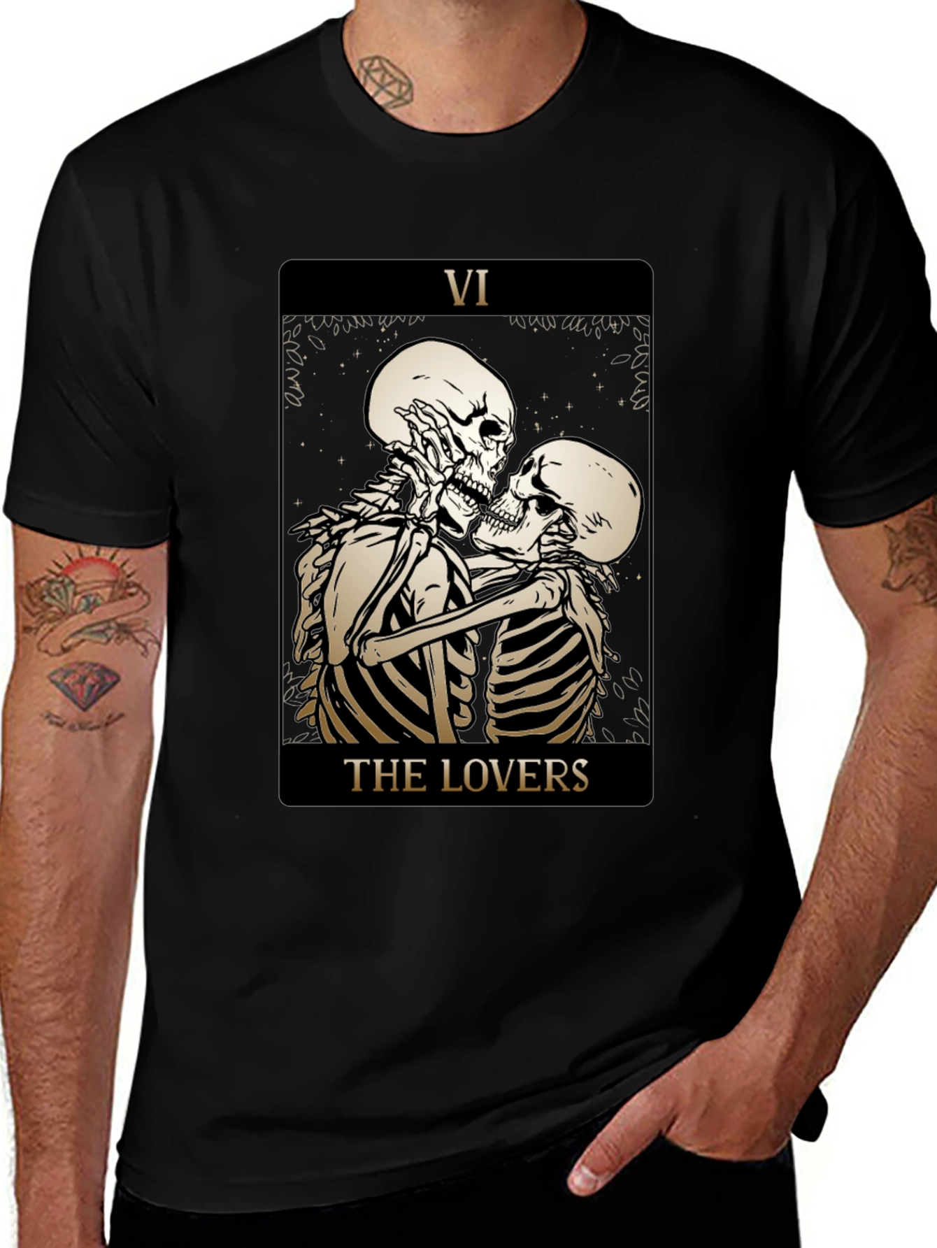 Skeleton Lovers Tarot Card T-Shirt