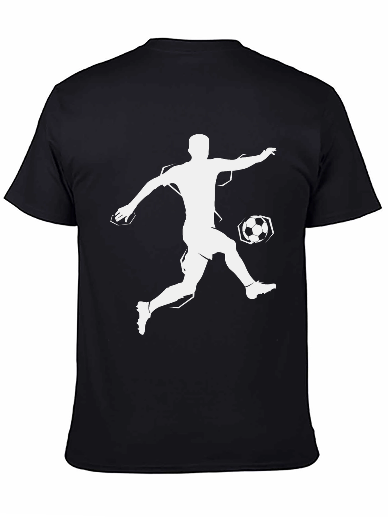 Soccer Player Graphic T-Shirt - Black