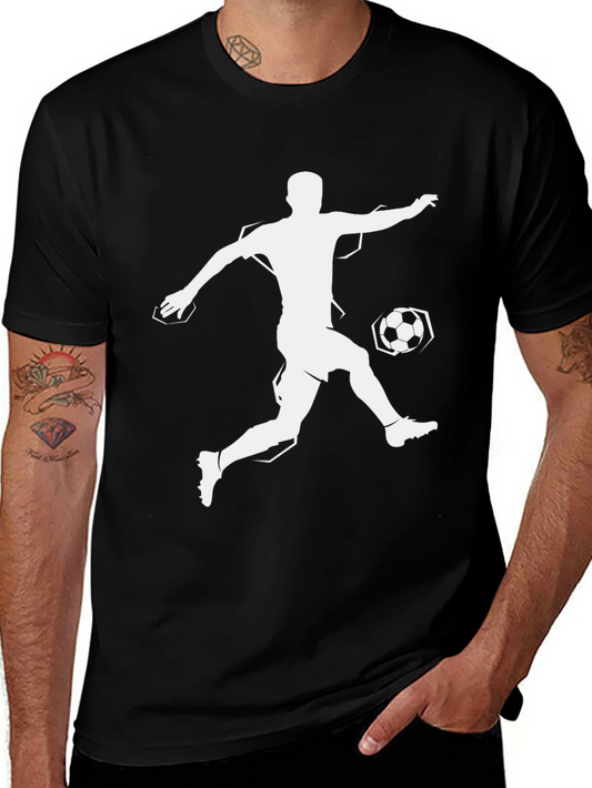 Soccer Player Graphic T-Shirt - Black