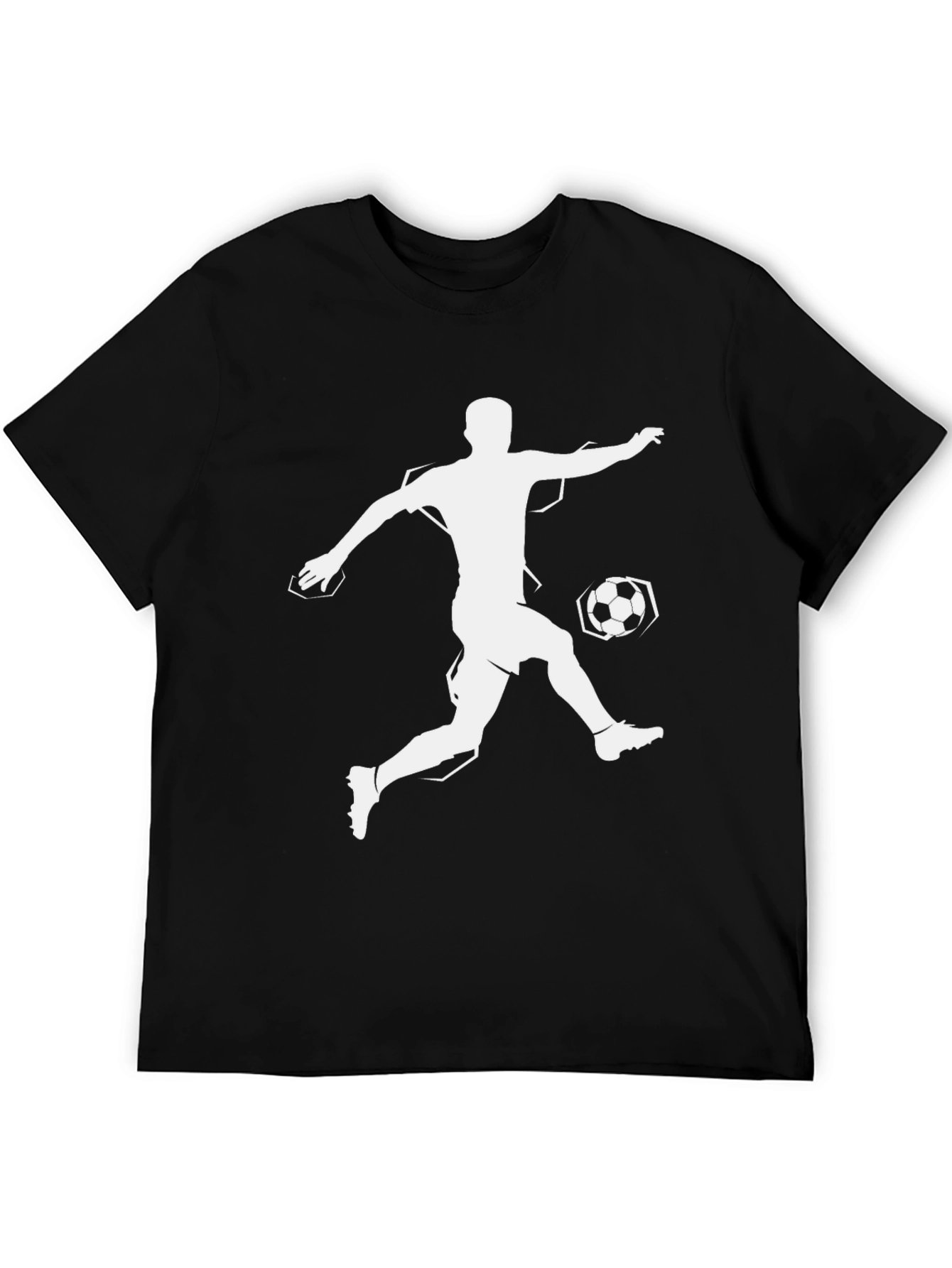 Soccer Player Graphic T-Shirt - Black