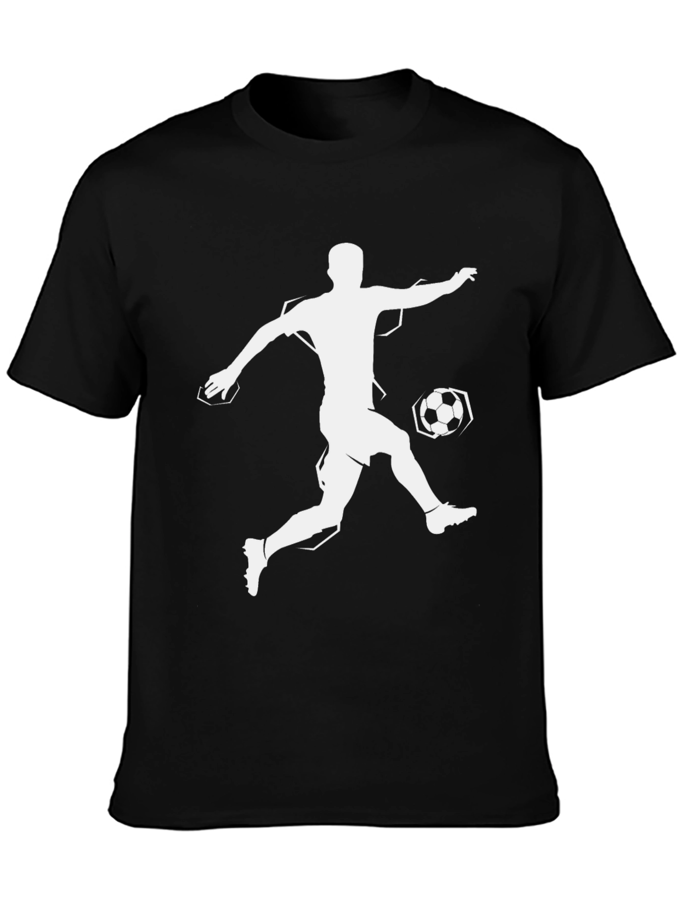 Soccer Player Graphic T-Shirt - Black