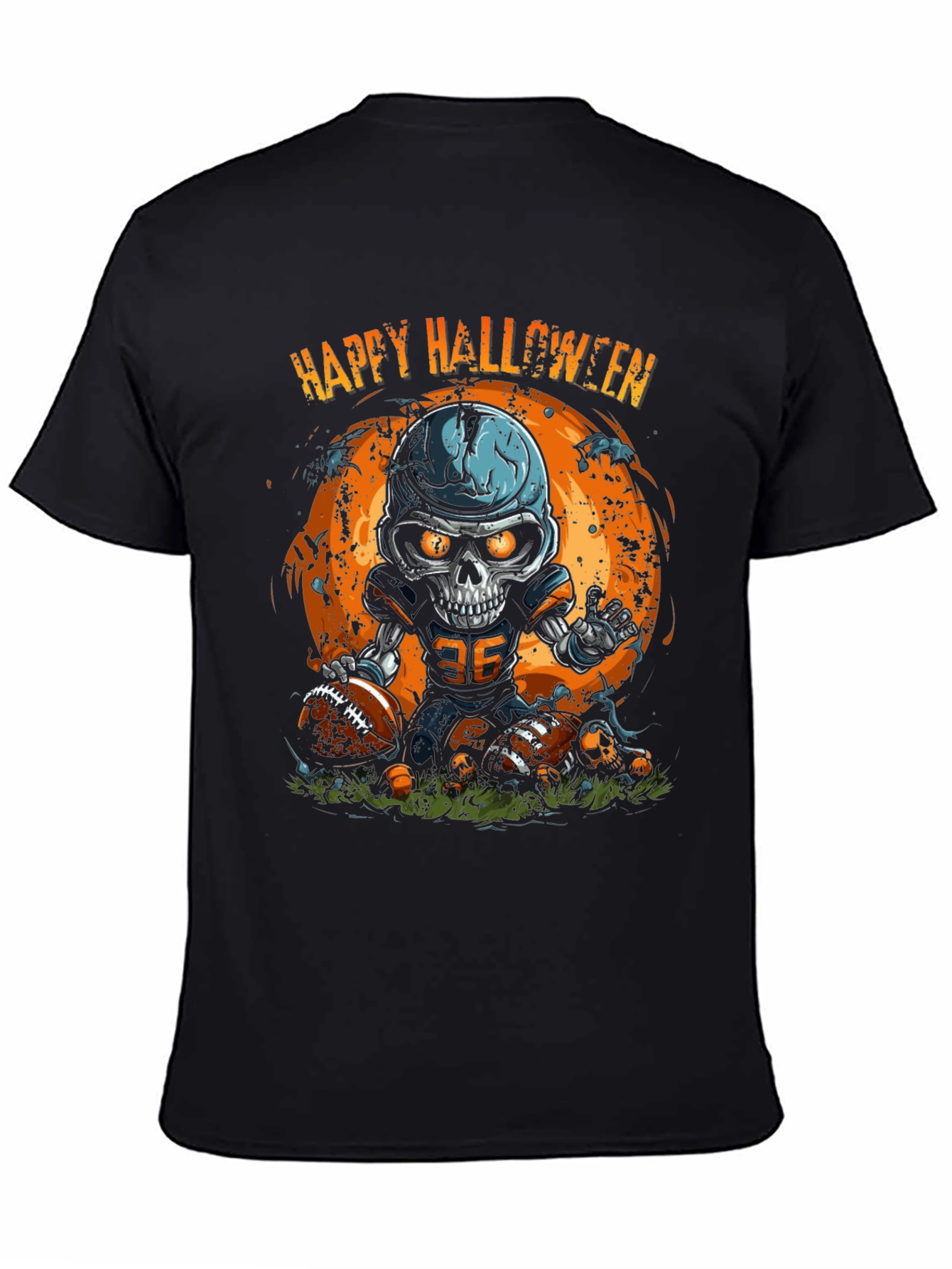 Happy Halloween Football Skeleton T-Shirt