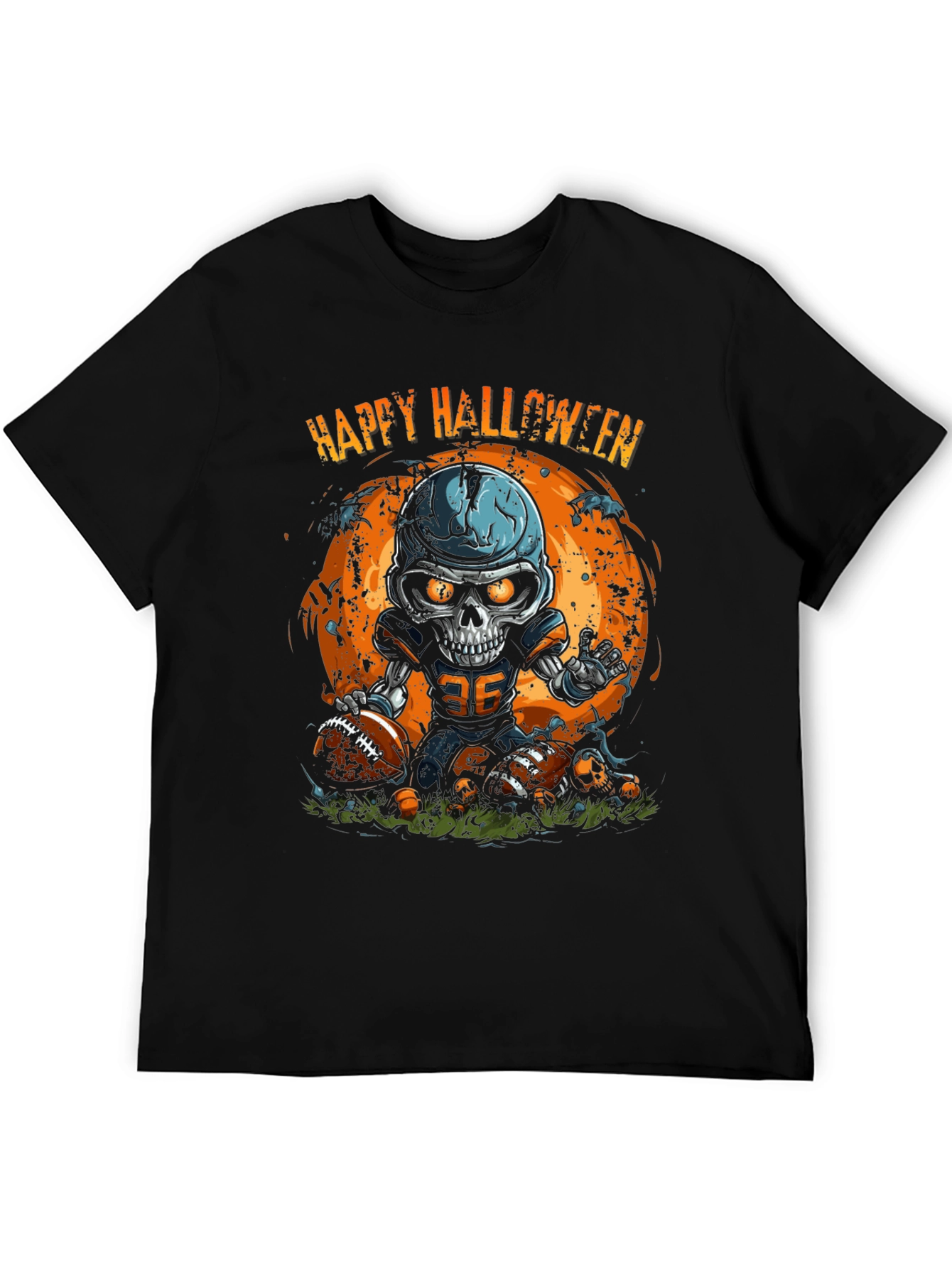 Happy Halloween Football Skeleton T-Shirt