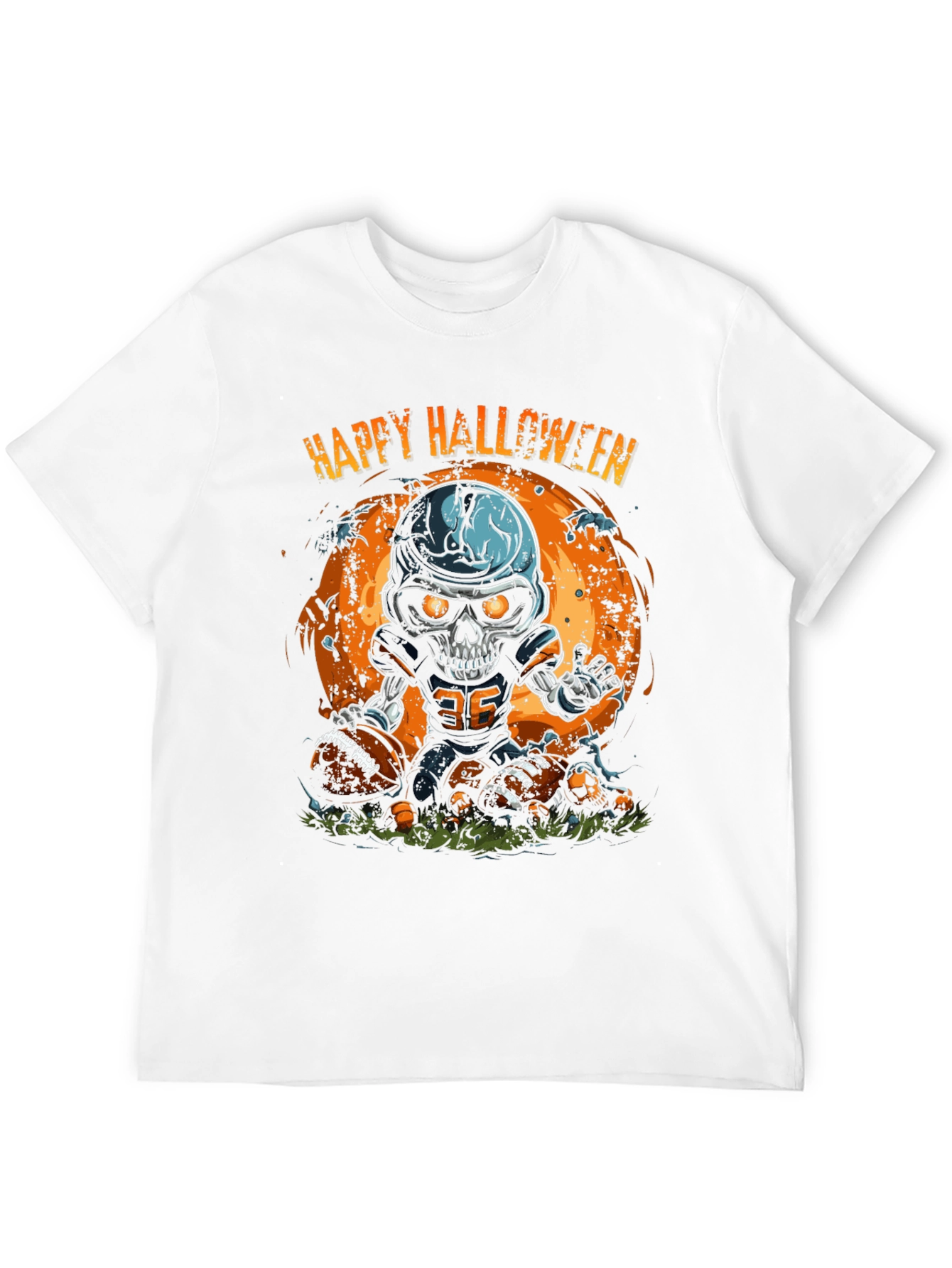 Happy Halloween Football Skeleton T-Shirt