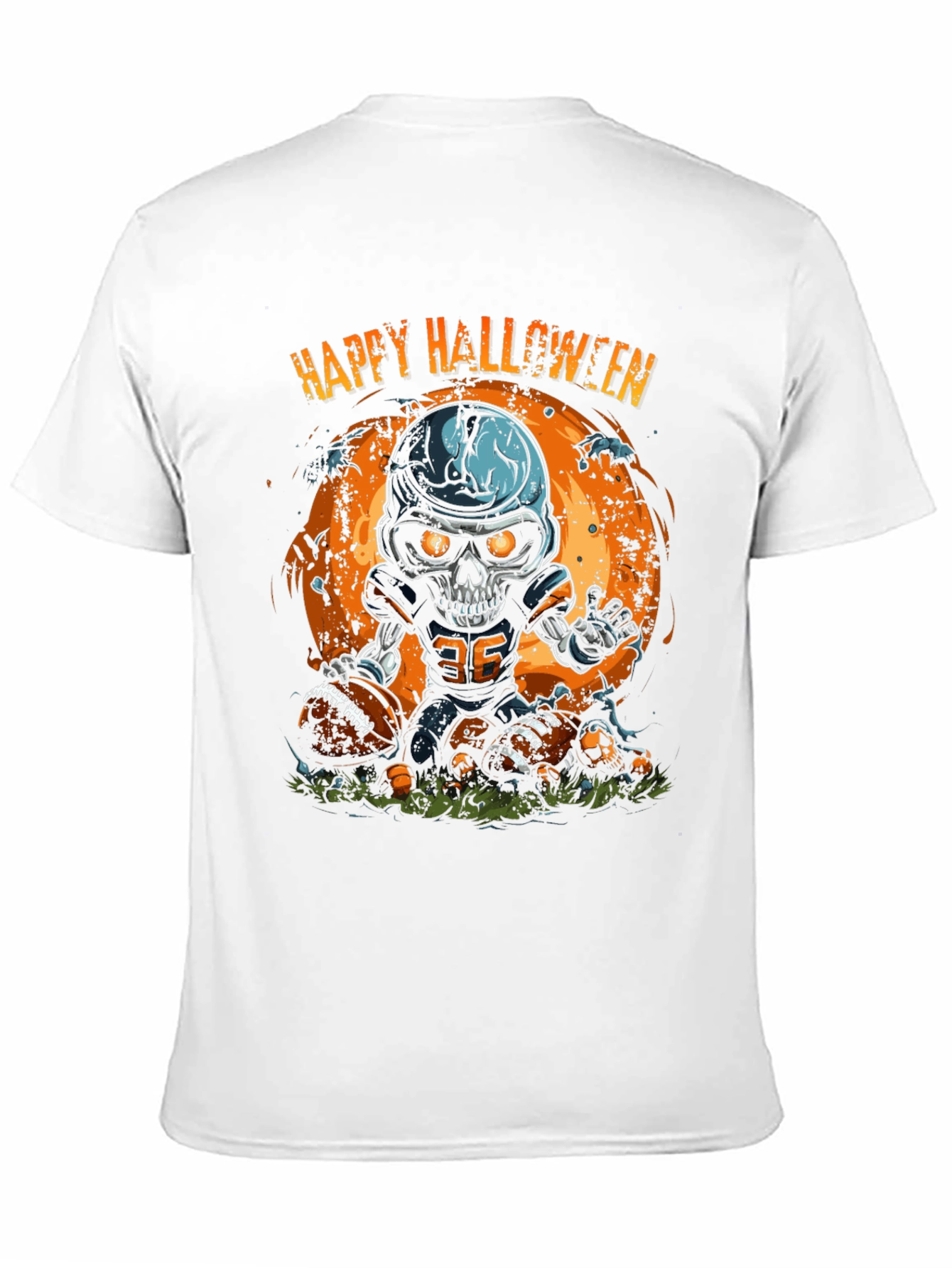 Happy Halloween Football Skeleton T-Shirt