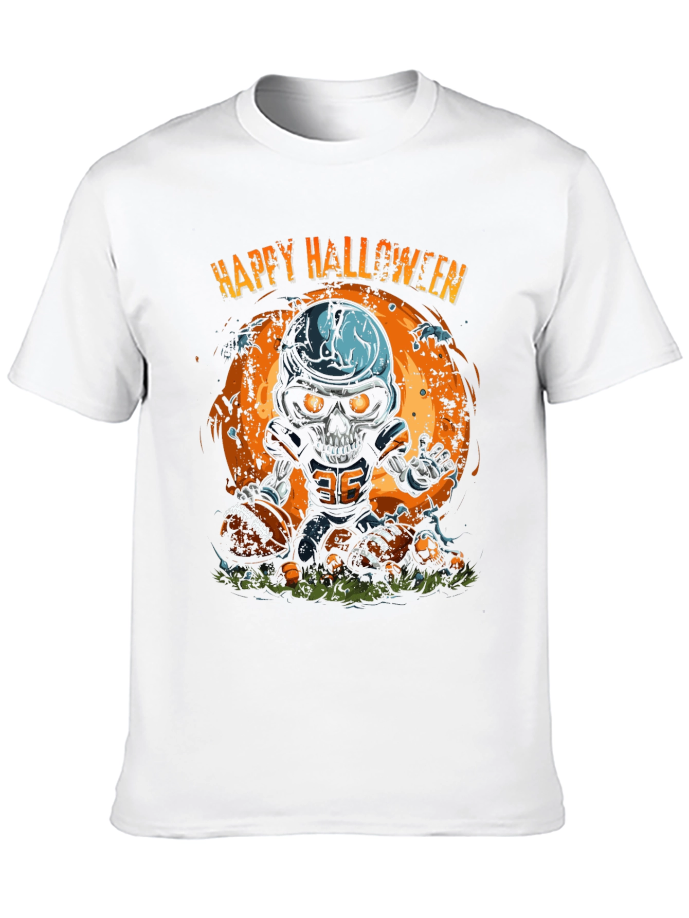 Happy Halloween Football Skeleton T-Shirt