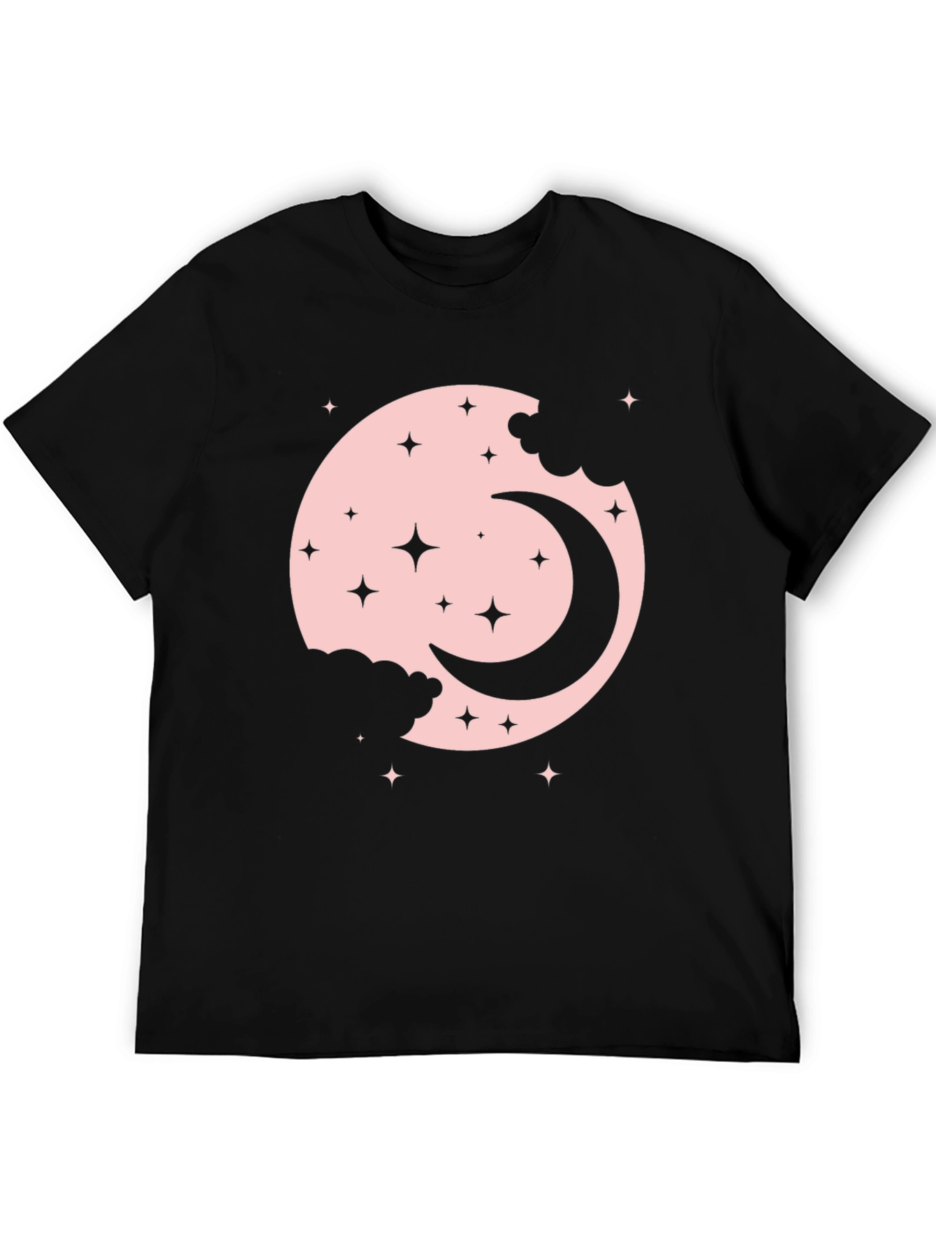 Moon & Stars Graphic Black T-Shirt