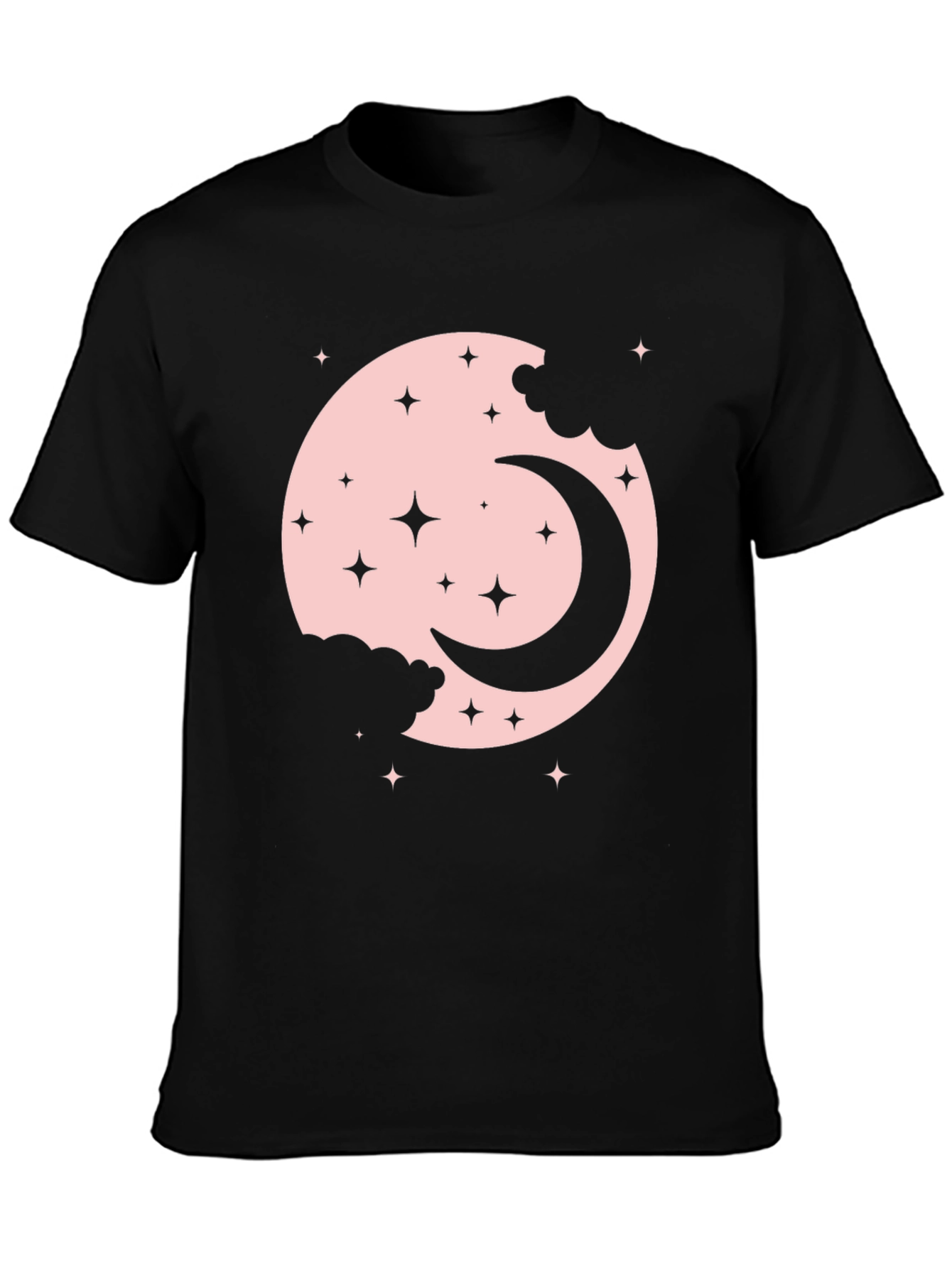 Moon & Stars Graphic Black T-Shirt