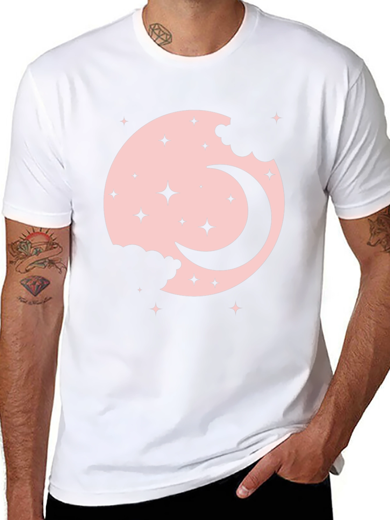 Moon & Stars Graphic Black T-Shirt