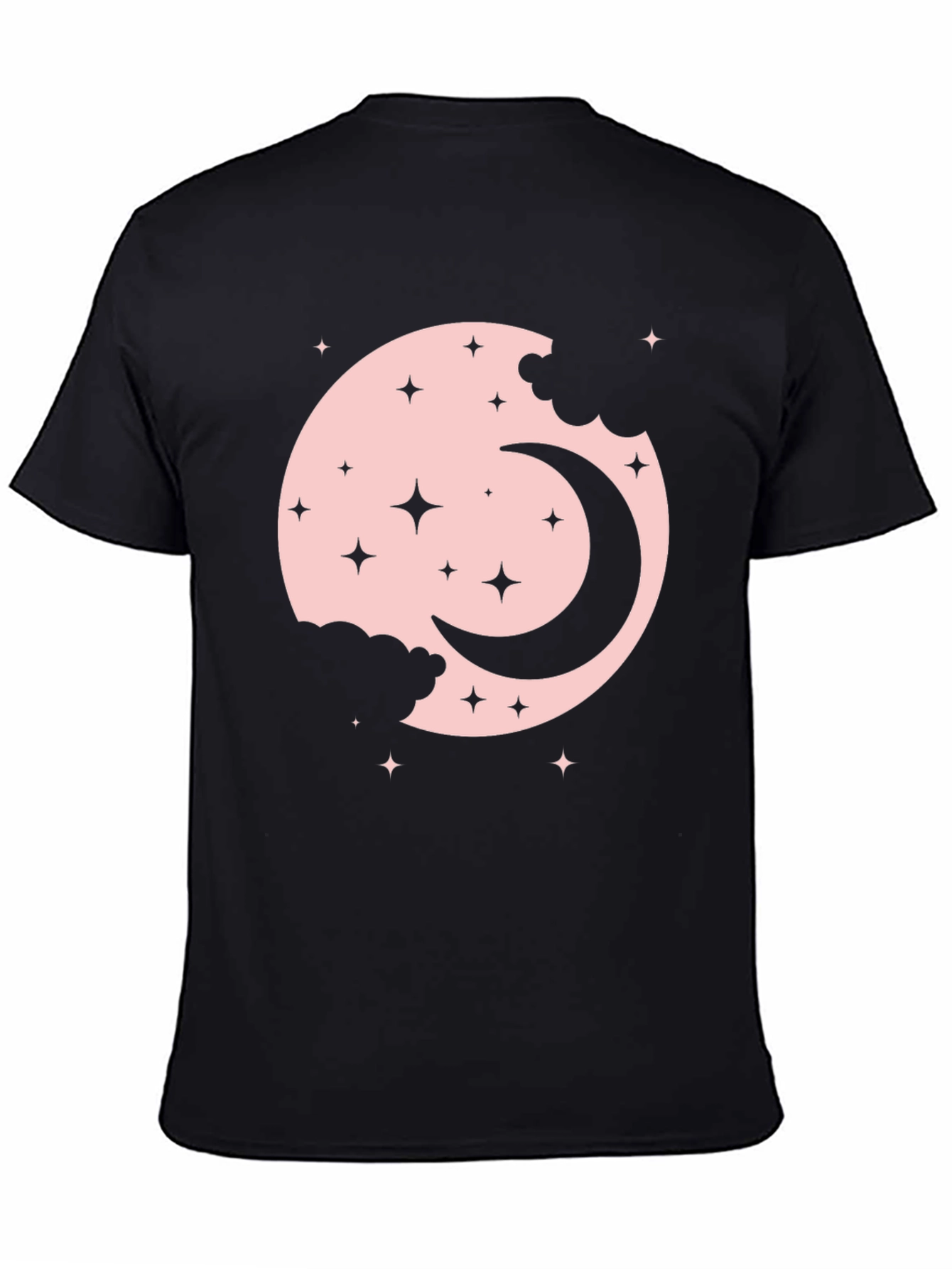 Moon & Stars Graphic Black T-Shirt