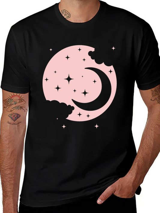 Moon & Stars Graphic Black T-Shirt