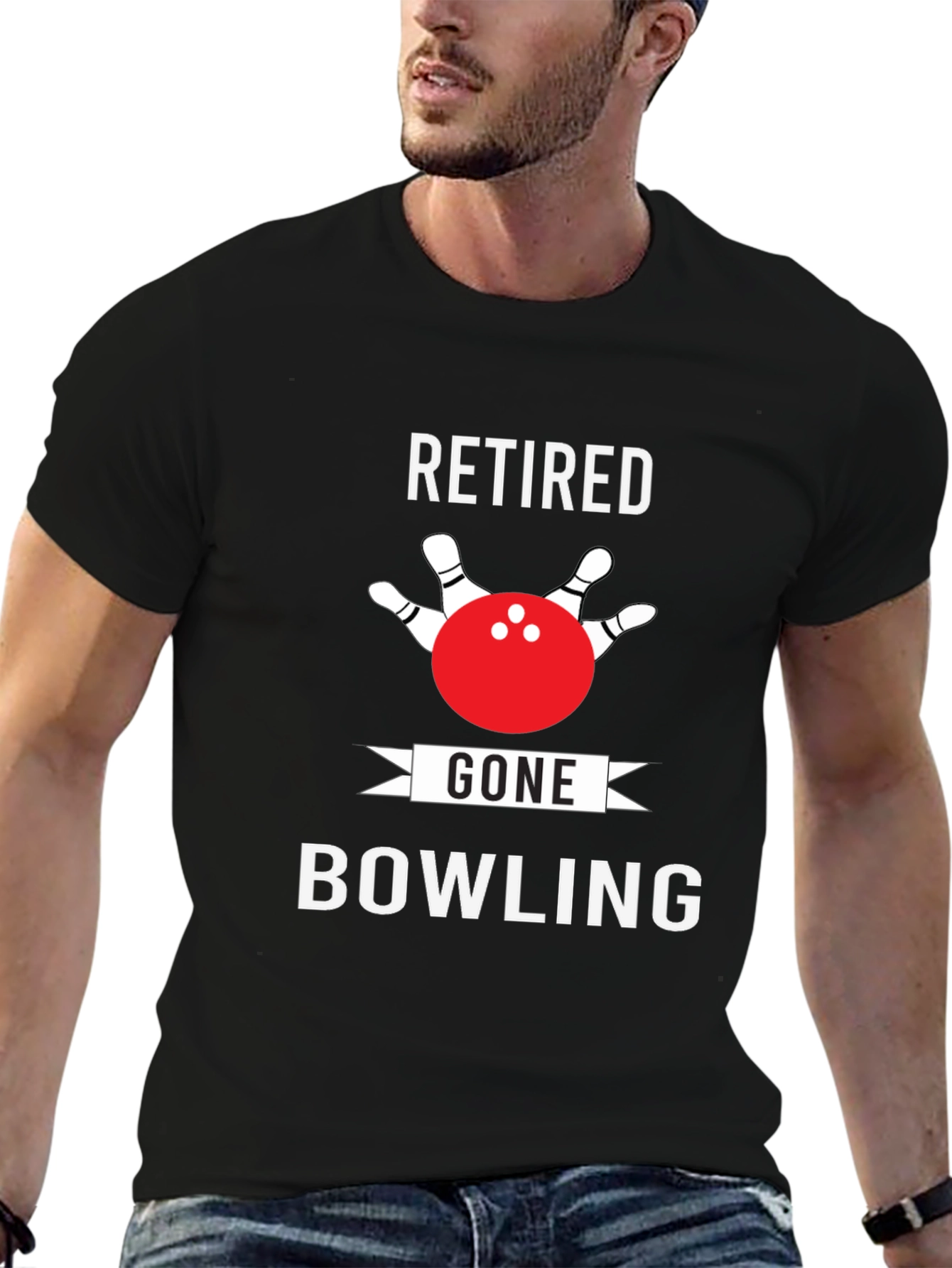 Retired Gone Bowling T-Shirt Novelty Graphic Tee