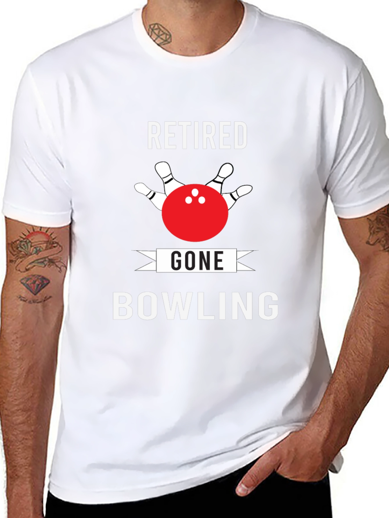Retired Gone Bowling T-Shirt Novelty Graphic Tee