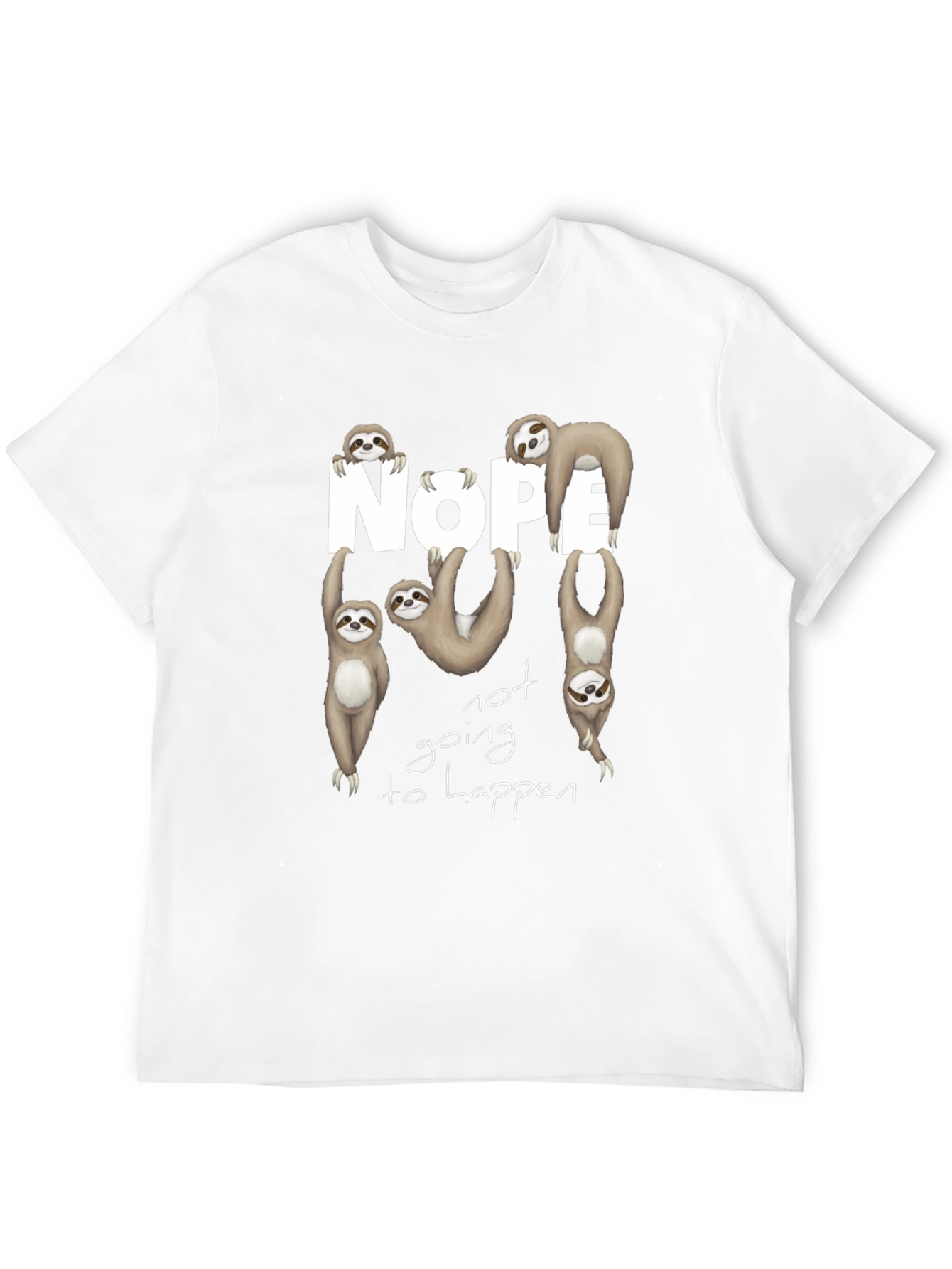 Nope Sloth Graphic Tee - Funny & Relaxed Fit