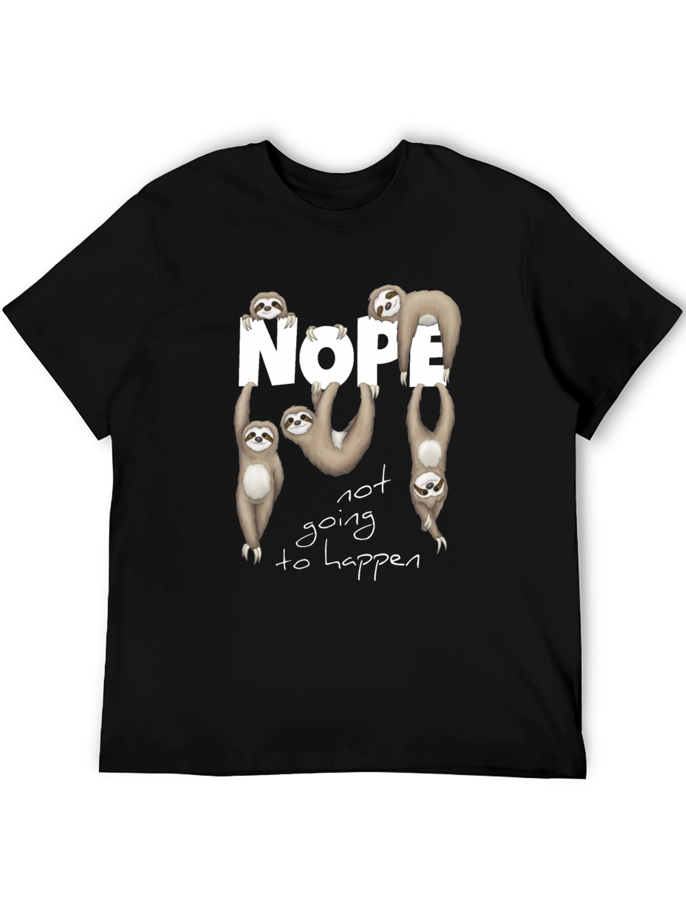Nope Sloth Graphic Tee - Funny & Relaxed Fit
