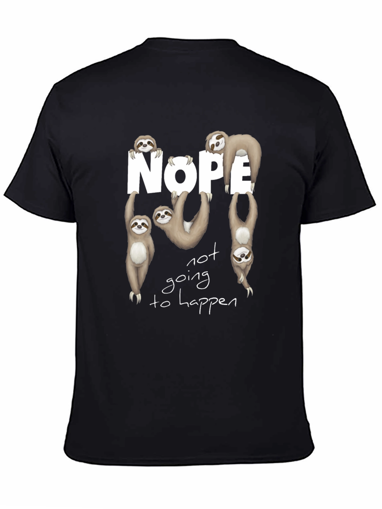 Nope Sloth Graphic Tee - Funny & Relaxed Fit