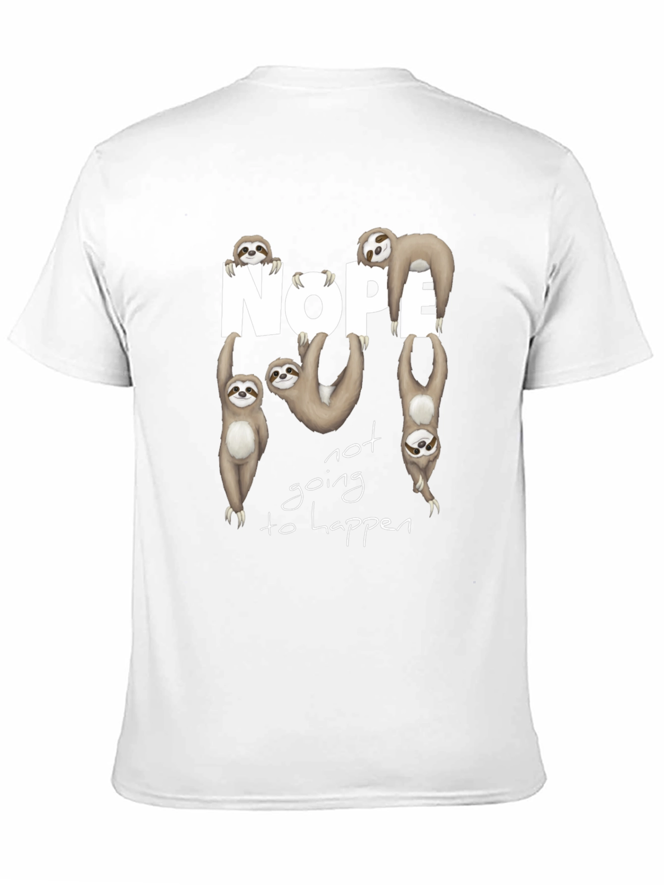 Nope Sloth Graphic Tee - Funny & Relaxed Fit