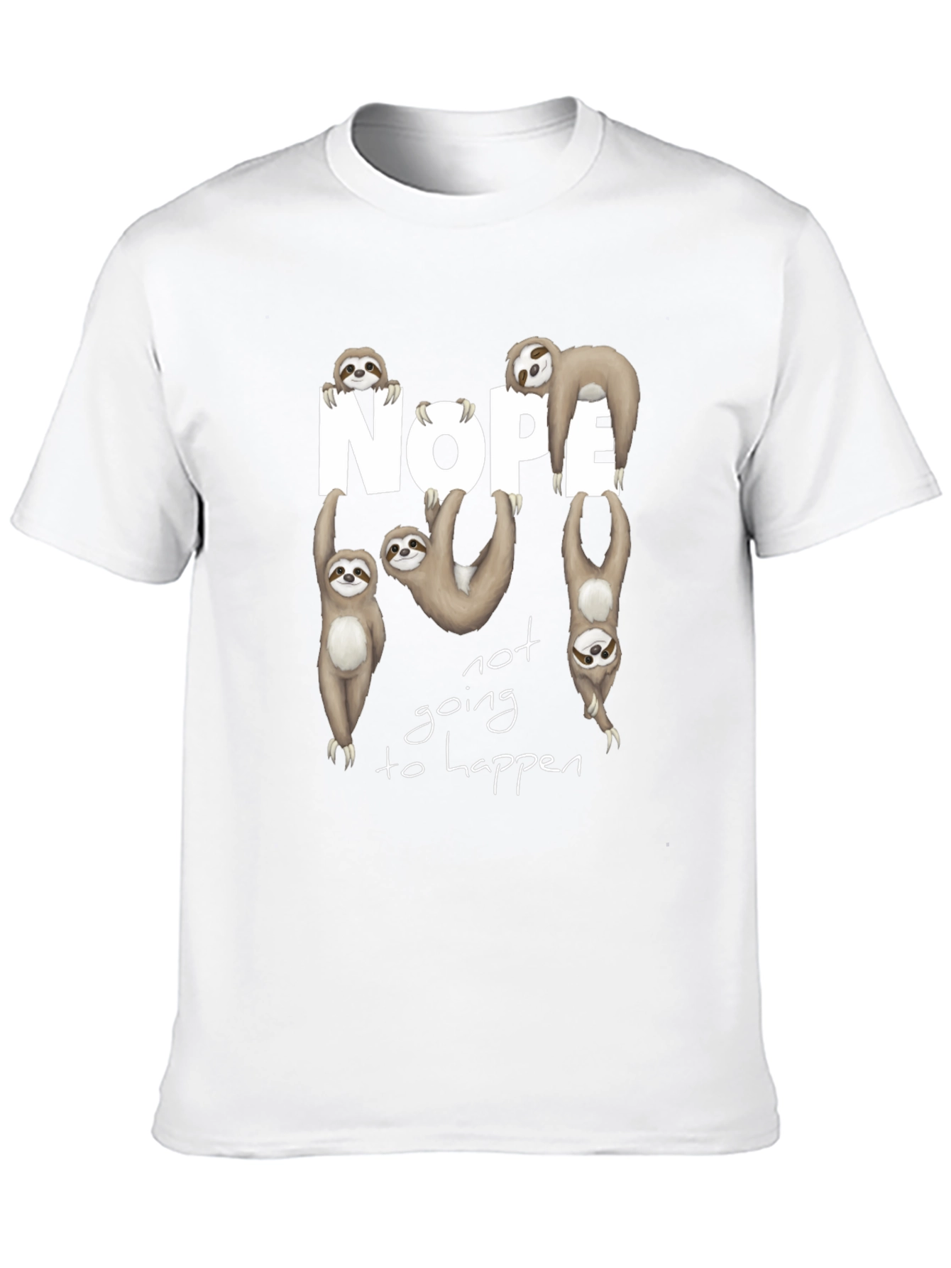 Nope Sloth Graphic Tee - Funny & Relaxed Fit