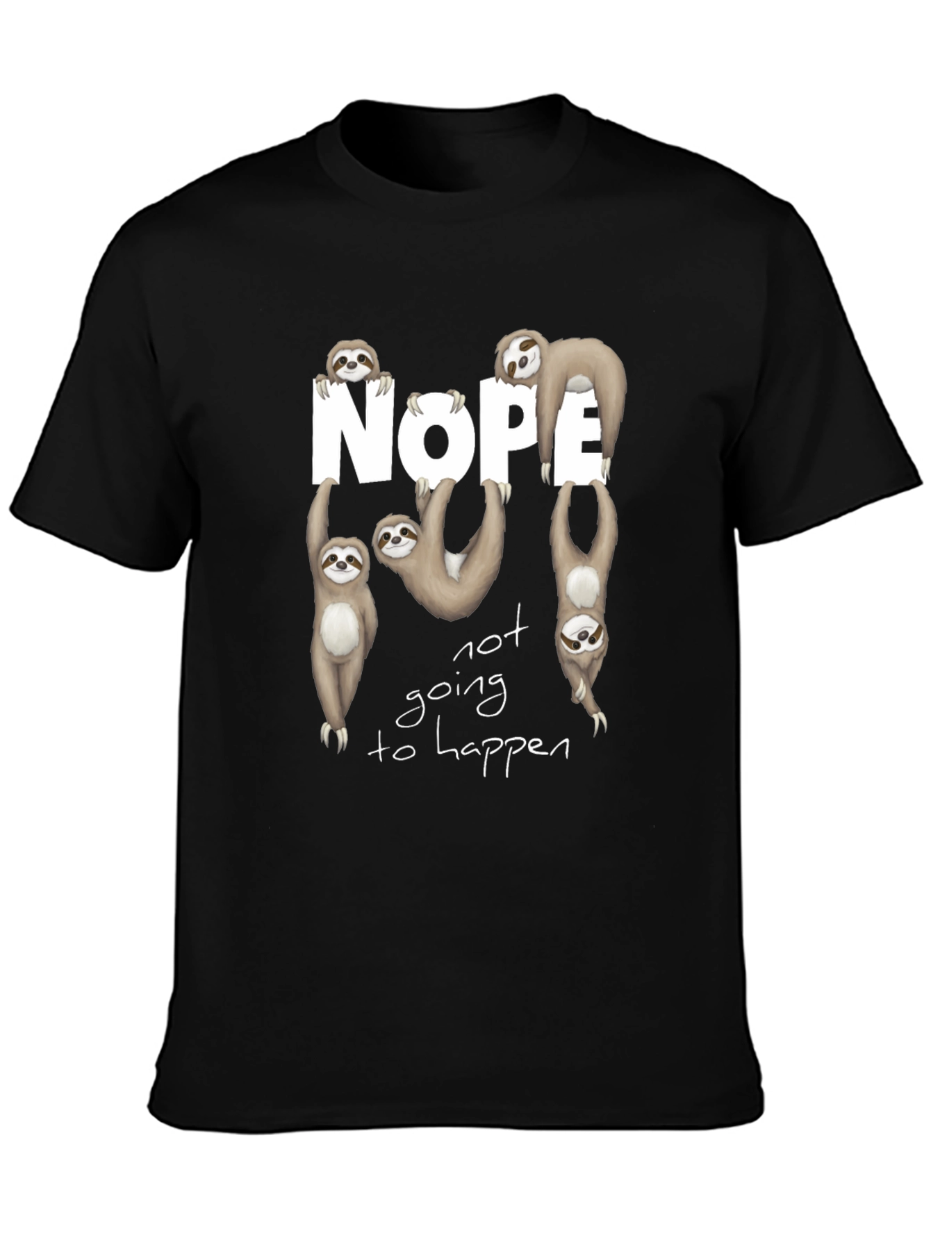 Nope Sloth Graphic Tee - Funny & Relaxed Fit
