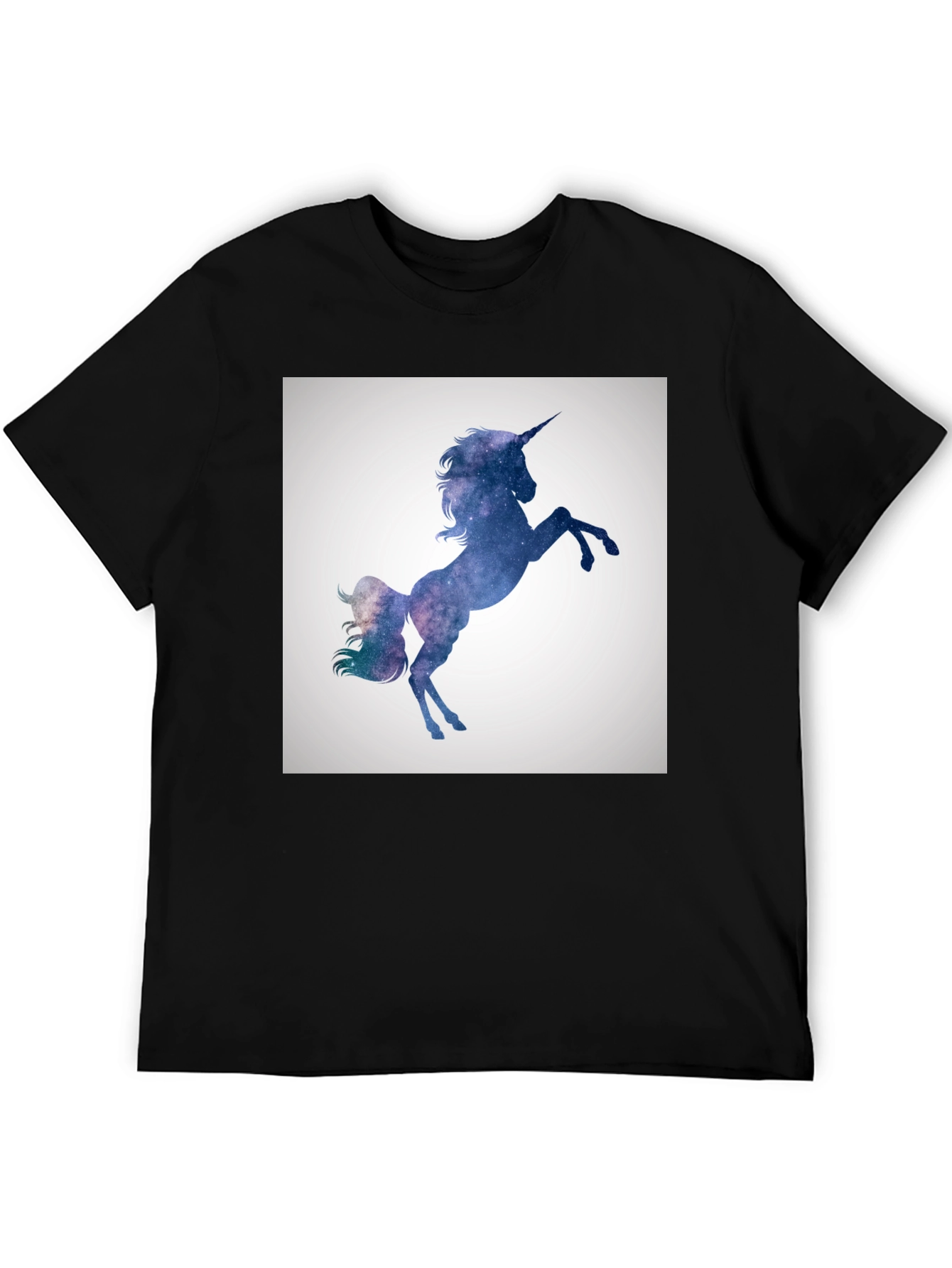 Galaxy Unicorn Graphic Black T-Shirt